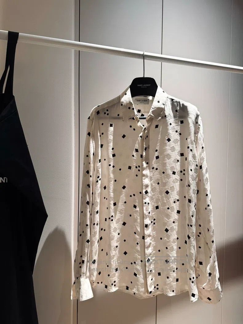 Saint Laurent Paris Saint Laurent Paris Silk Square Shirt Size US XXS / EU 40 - 1 Thumbnail