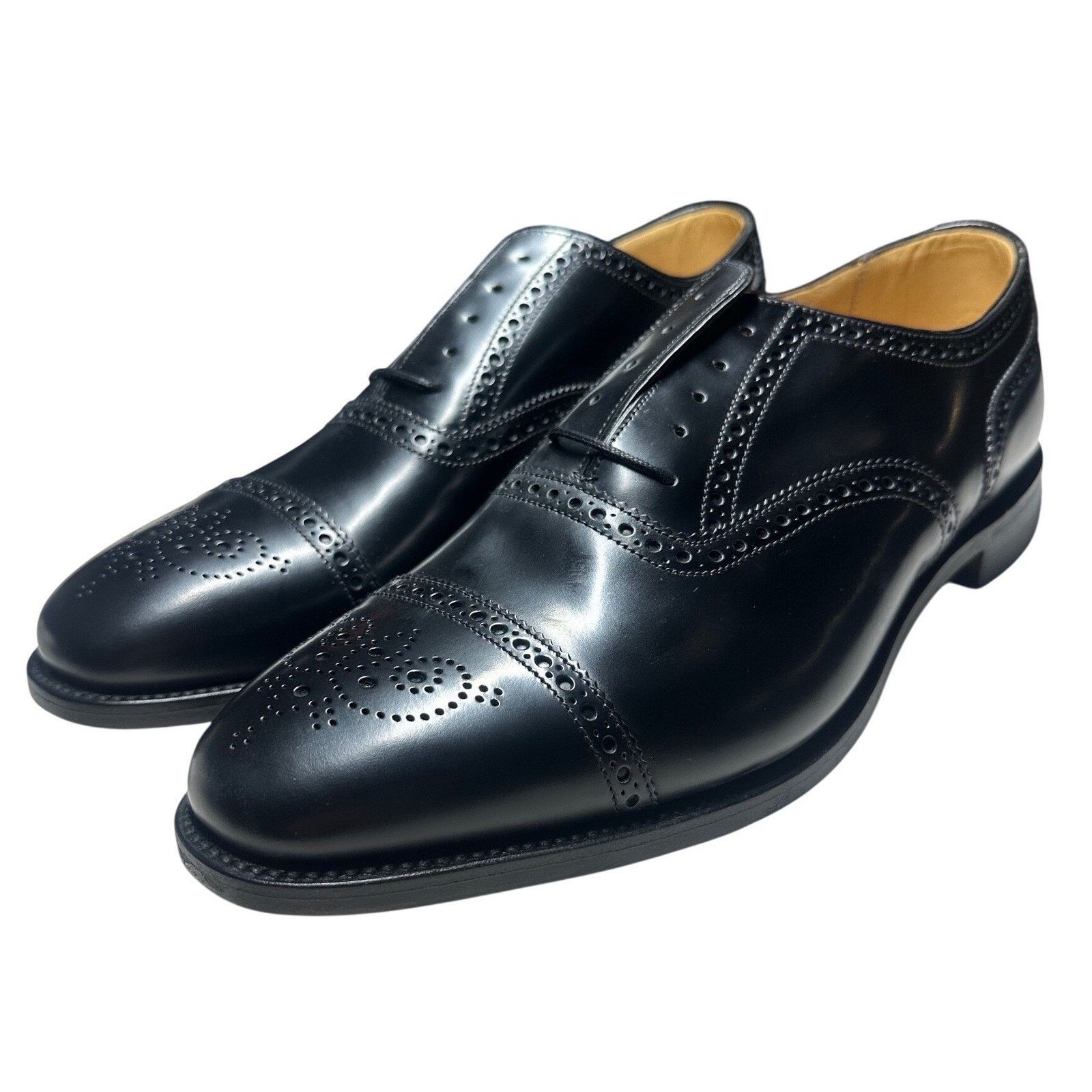 Charles Tyrwhitt Charles Tyrwhitt Semi Brogue Shoes Mens 12.5 Black NEW Size US 12.5 / EU 45-46 - 4 Thumbnail