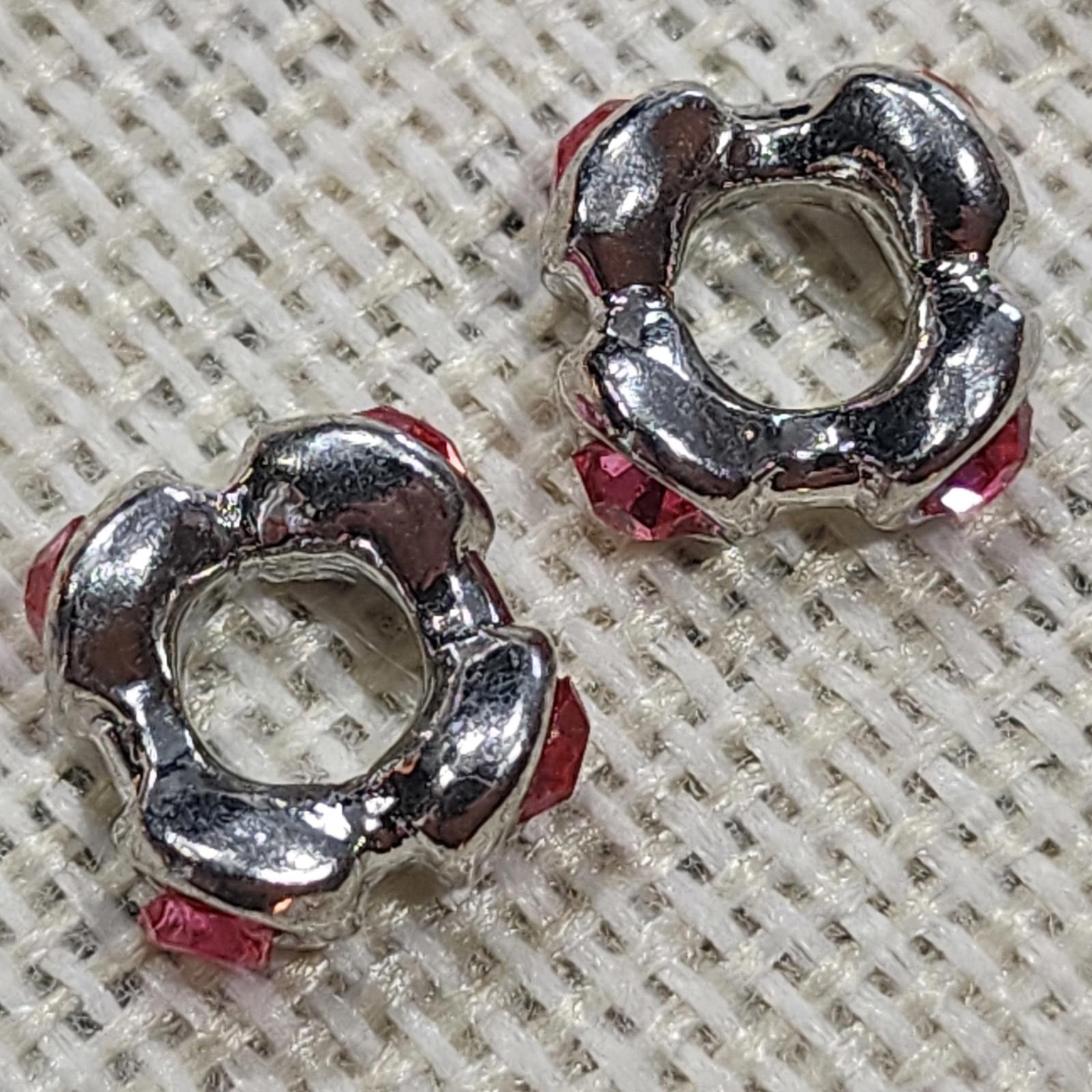 Unknown London Vintage Silver Sewing Charms with Pink Gemstones Size ONE SIZE - 6 Thumbnail