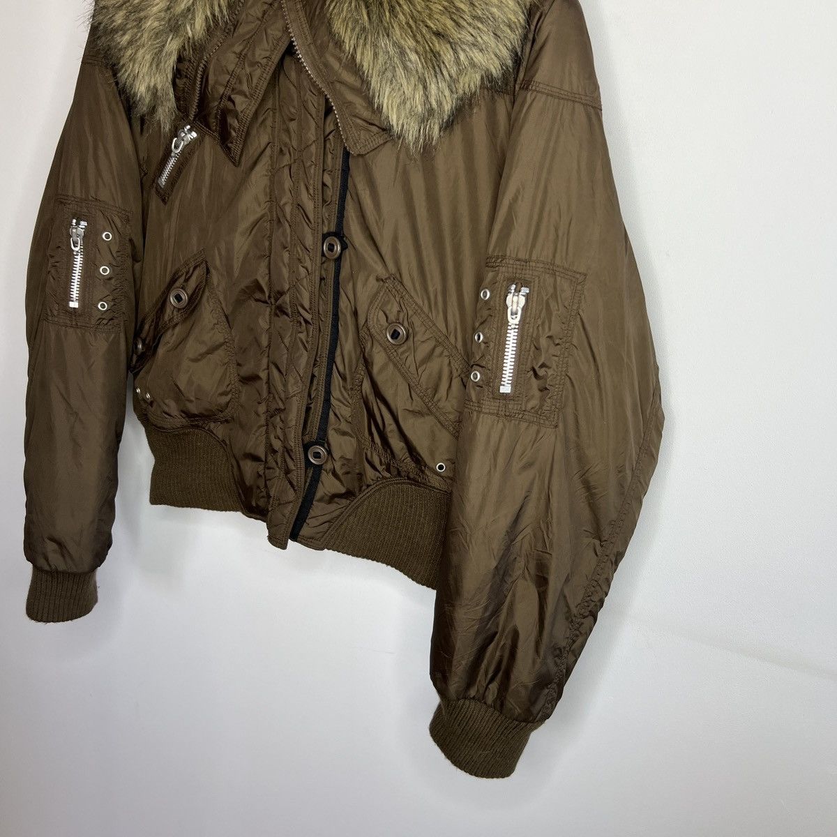 Hysteric Glamour × Japanese Brand × Le Grande Bleu (L.G.B.) Women's Boxy Cropped Avant Garde Faux Fur Jacket Size M / US 6-8 / IT 42-44 - 3 Thumbnail