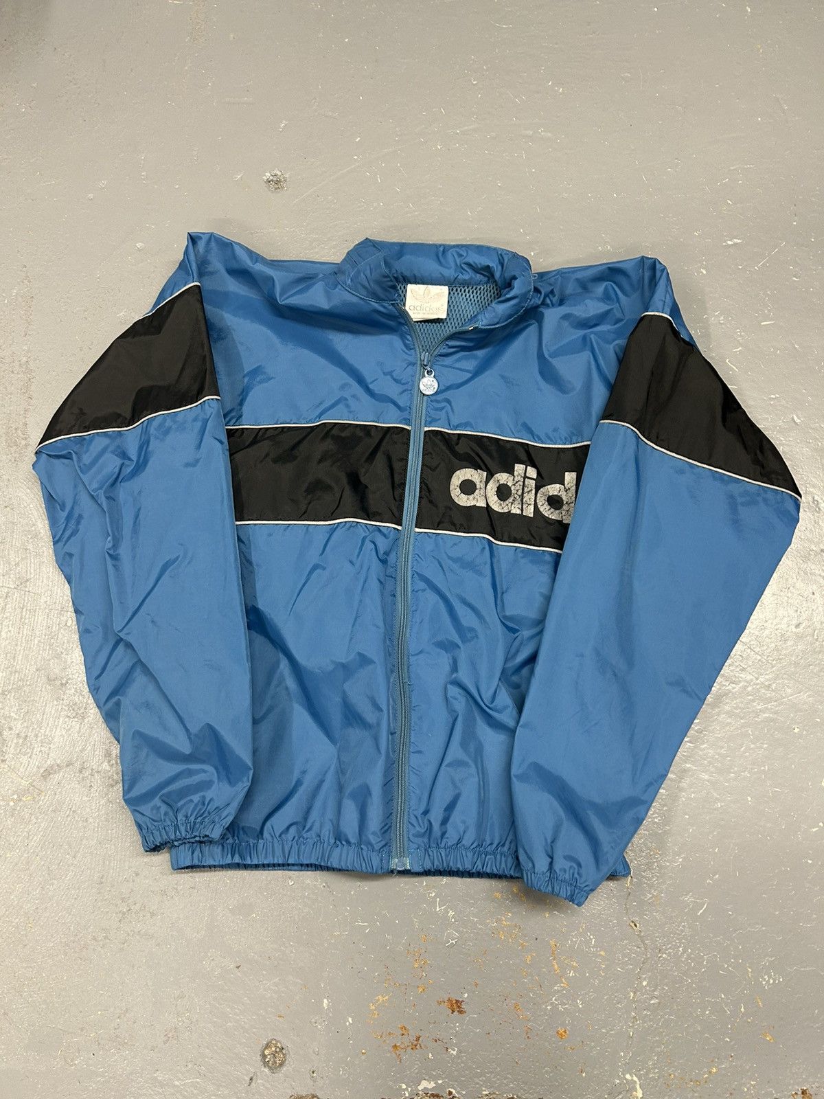 Adidas × Vintage Crazy Vintage Y2K Adidas Blue Script Windbreaker Jacket Size US M / EU 48-50 / 2 - 1 Thumbnail