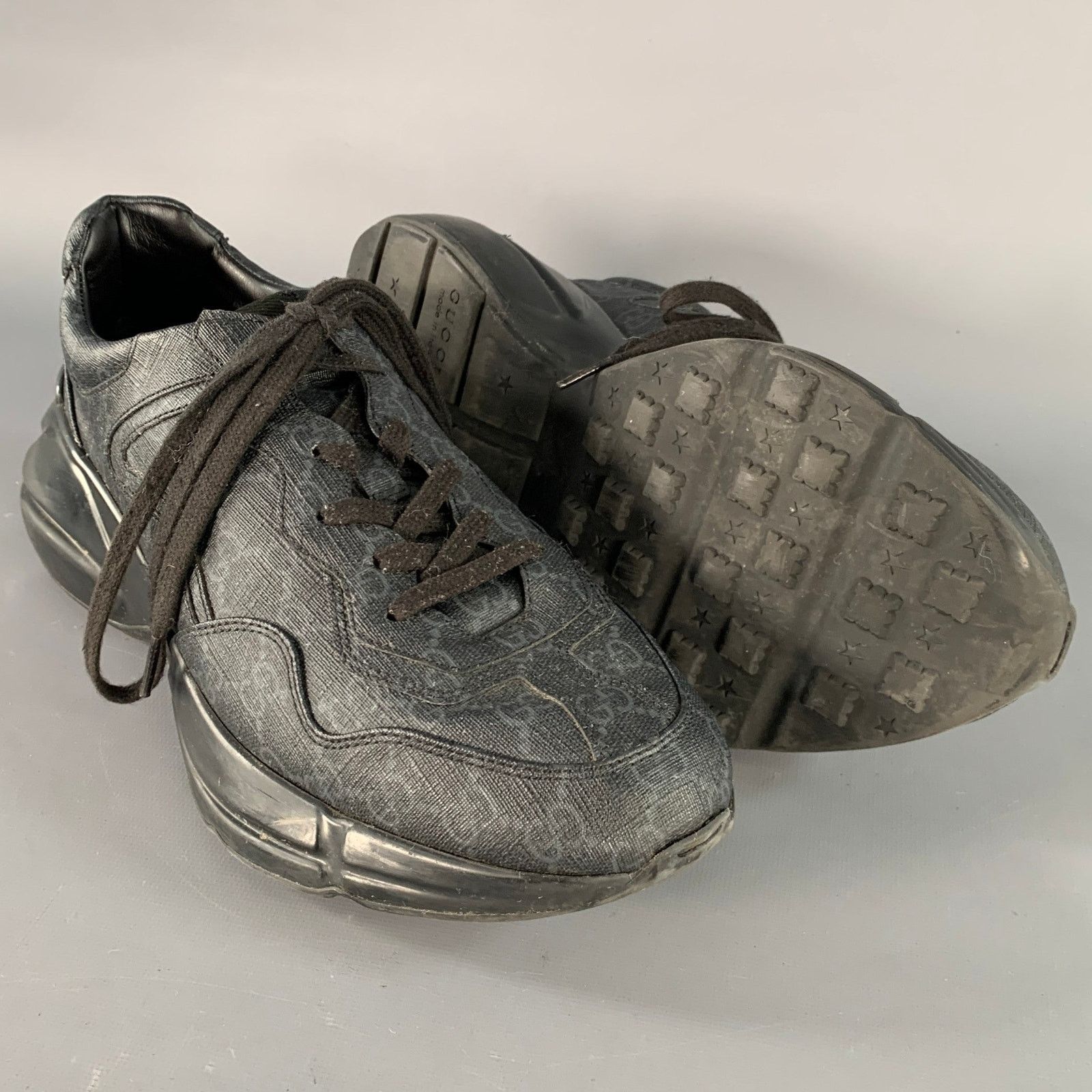 Gucci GUCCI Size 10.5 Guccissima Black Grey Monogram Sneakers Size US 10.5 / EU 43-44 - 5 Thumbnail