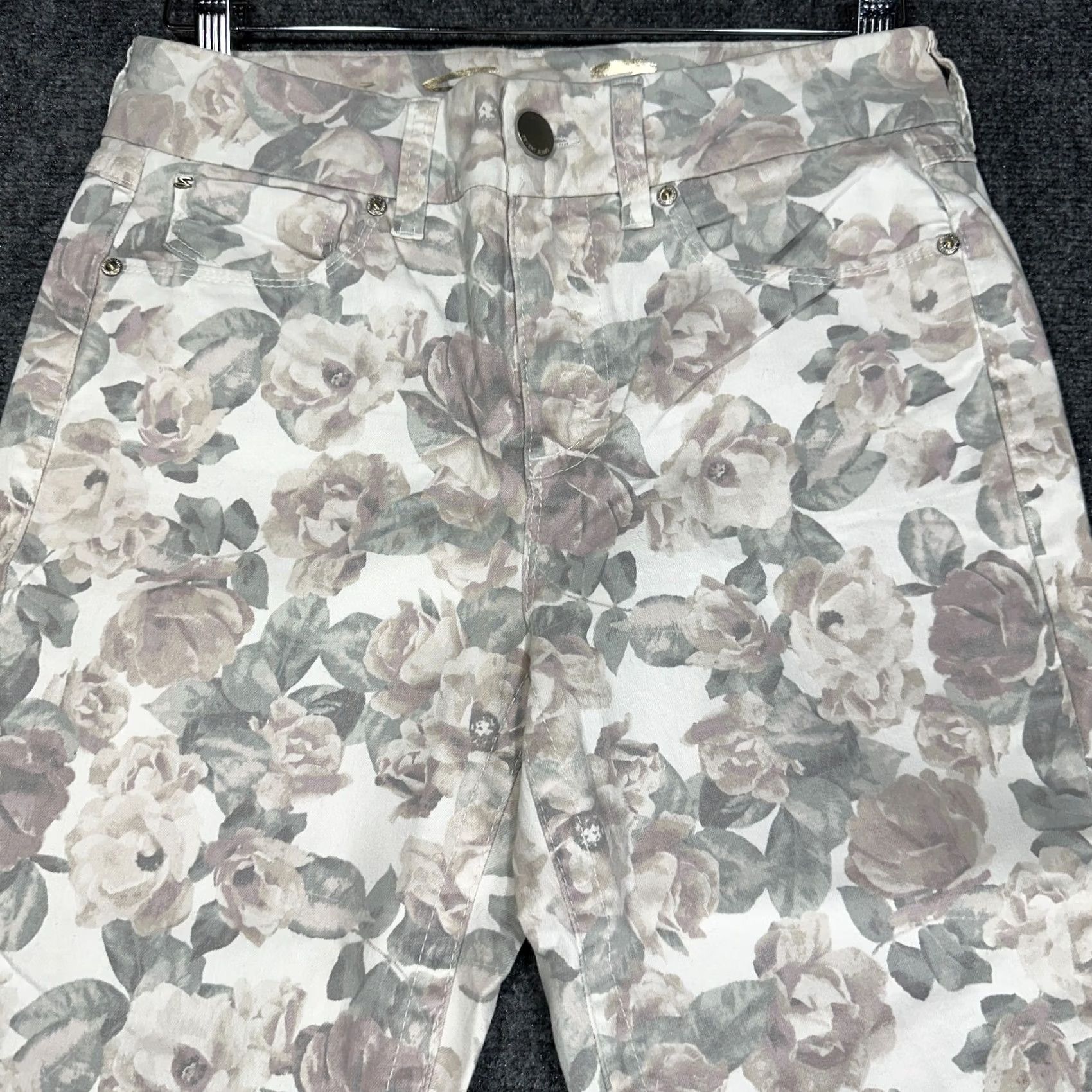 Vintage Seven7 Jeans Womens 6 High Rise Skinny Cotton Stretch Floral Pockets NEW Size 28" / US 6 / IT 42 - 3 Thumbnail