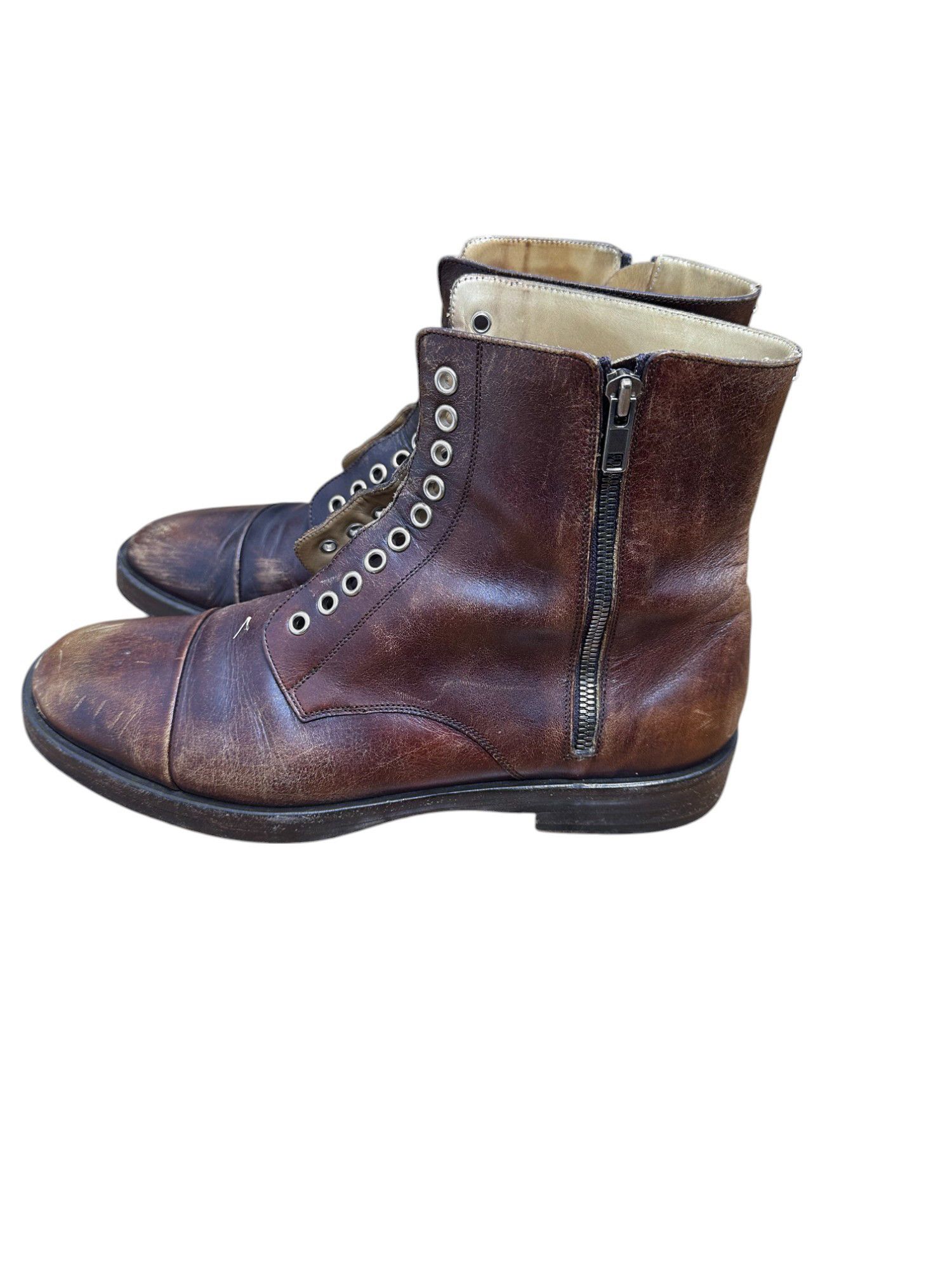 Maison Margiela Brown Zipped Ankle Boots Size US 8.5 / EU 41-42 - 5 Thumbnail