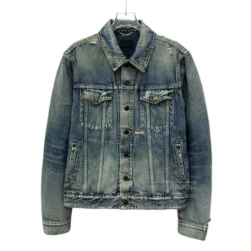 Yves Saint Laurent YSL Blue Denim Jacket for Women . Size S / US 4 / IT 40 - 1 Thumbnail
