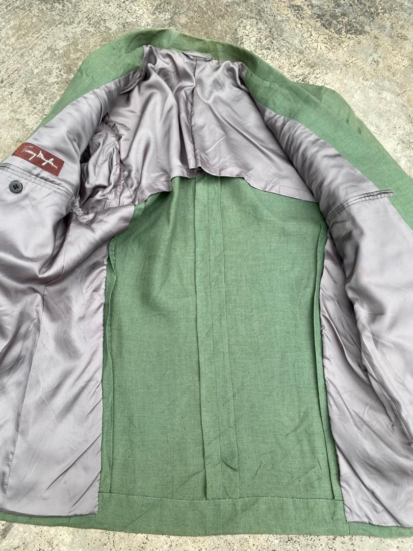 Thierry Mugler Rare Vintage 90s Thierry Mugler Green blazer Size 54R - 9 Thumbnail