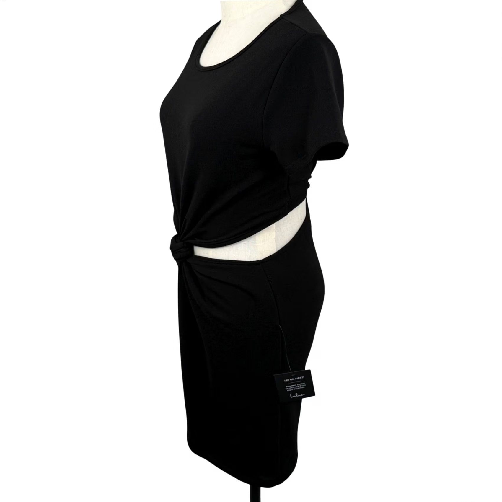 Lulus Lulus Knotty But Nice Knotted Cutout T Shirt Dress M Bodycon Y2K Retro USA Made Size M / US 6-8 / IT 42-44 - 2 Thumbnail