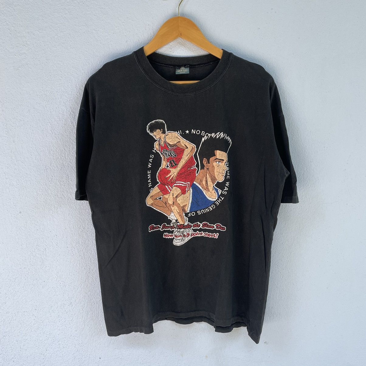 image of Anima x Vintage 90's Bootleg Slam Dunk Tshirt Size Large in Black, Men's