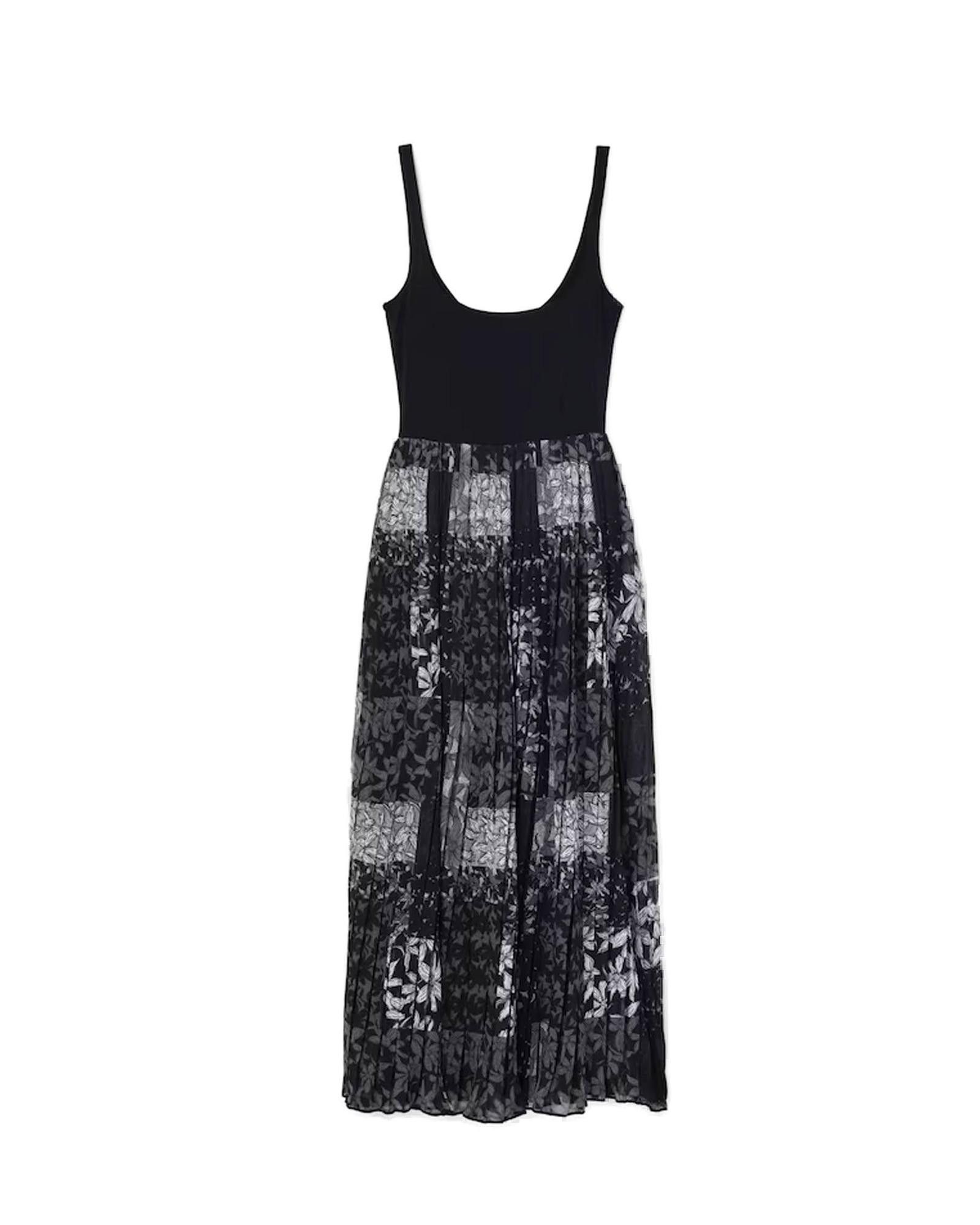 image of Desigual Print Sleeveless Viscose Dress in Black, Women's (Size XL)