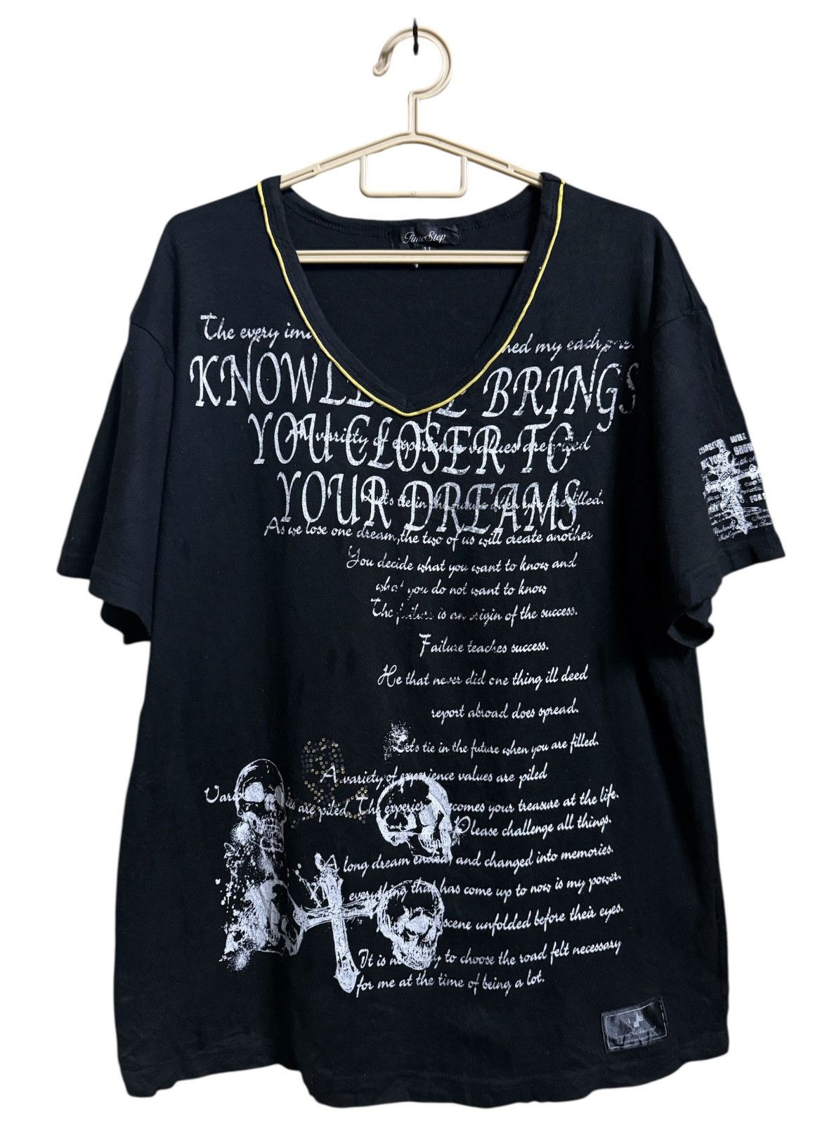 Japanese Brand Time Step T-shirt Skull Black Y2K Size US L / EU 52-54 / 3 - 1 Thumbnail