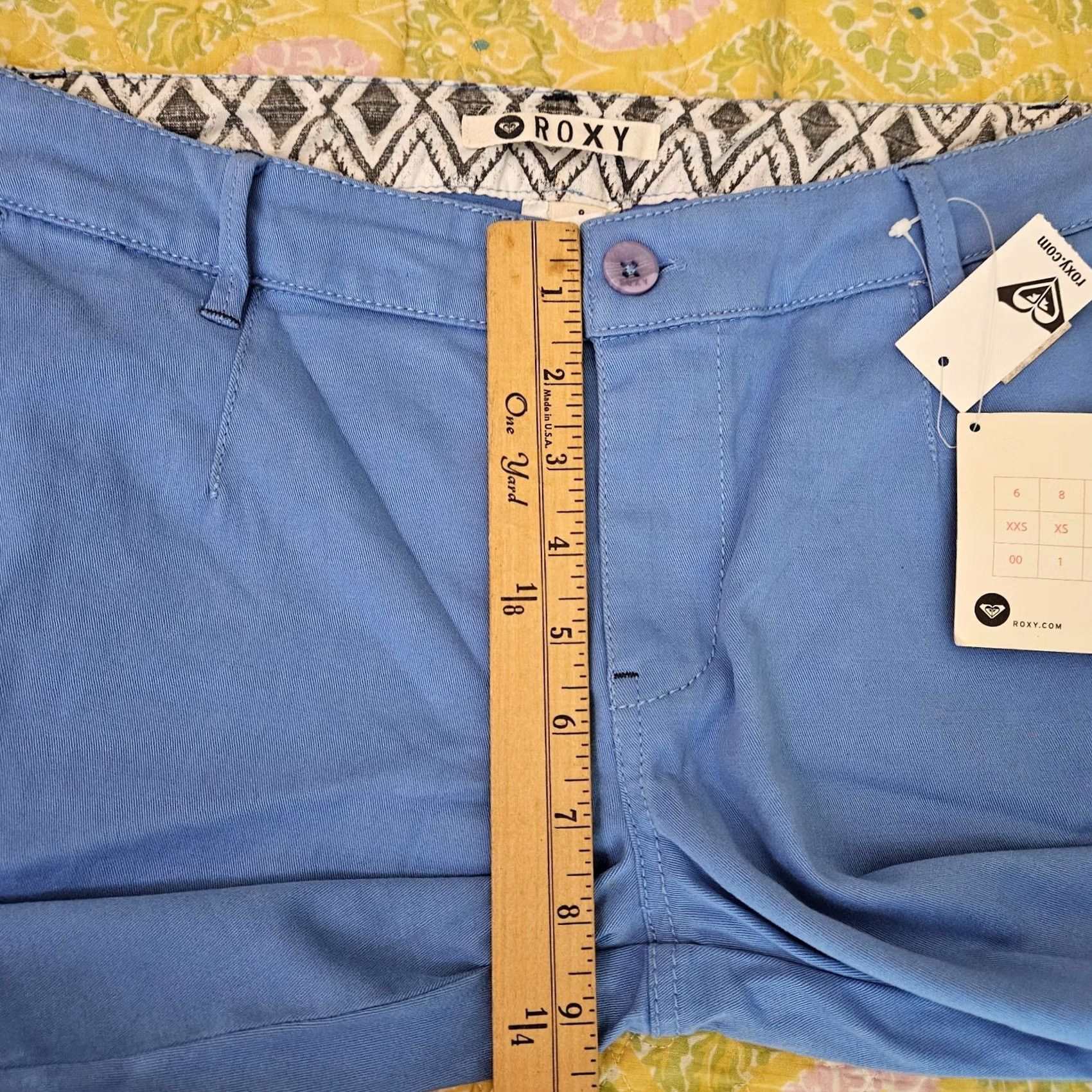 Vintage ROXY Womens Azure Blue Cotton Chino Pants Regular Size 12 New Pants Women Blue Chino Casual 12 Mens Womens Girls Size 34" / US 12 / IT 48 - 4 Thumbnail