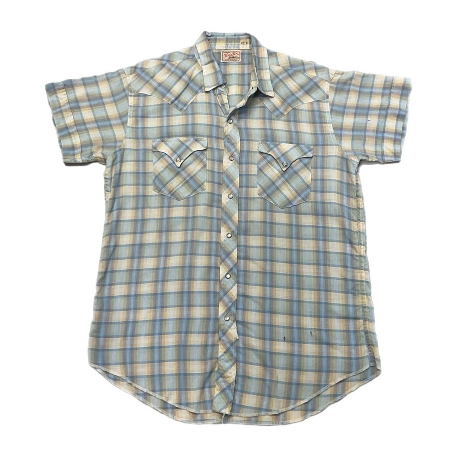 Vintage Vintage 80s Tem-Tex Western Plaid Pearl Snap Shirt Size US L / EU 52-54 / 3 - 1 Thumbnail