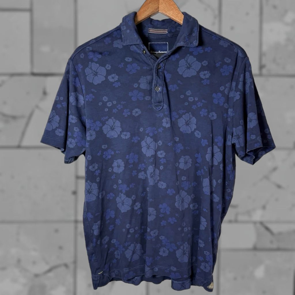 Tommy Bahama TOMMY BAHAMA Blue Flower Print Polo Shirt Adult Size S 100% Pima Cotton Mens Size US S / EU 44-46 / 1 - 1 Thumbnail