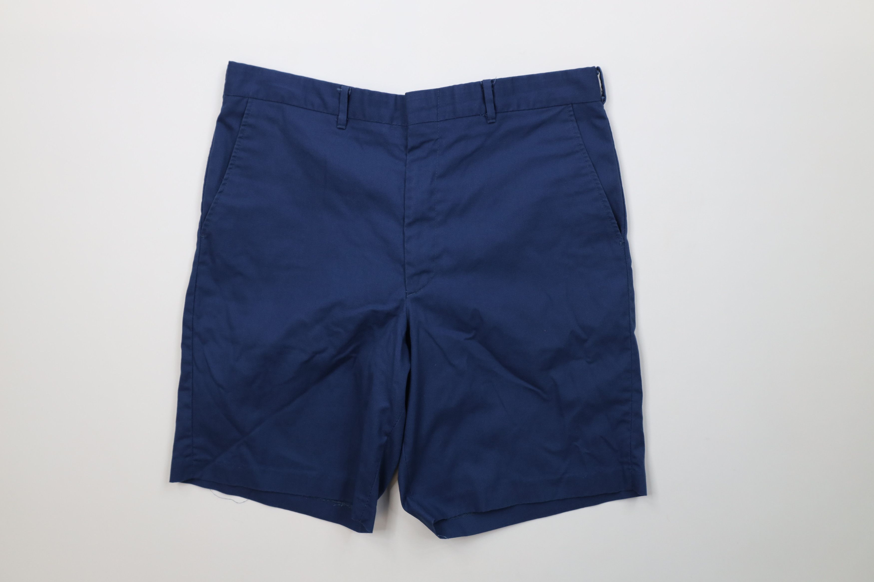 Vintage Vintage 70s Streetwear Above Knee Chino Golf Shorts Blue USA Size US 34 / EU 50 - 1 Thumbnail