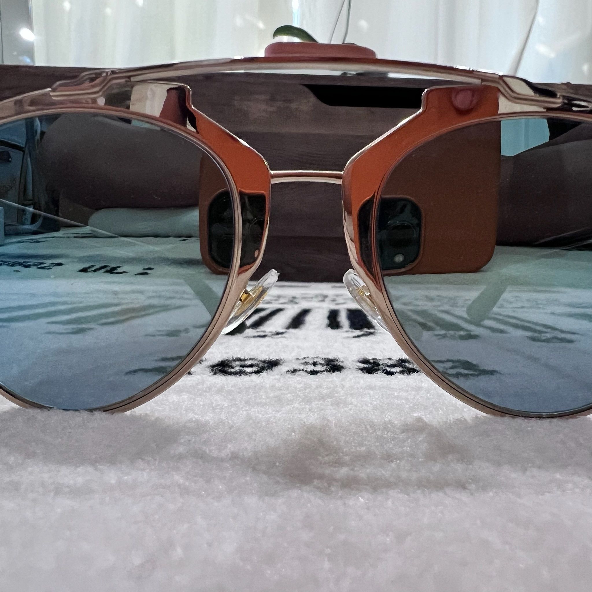 Dior Dior Reflected Rose Gold Frame Green Arms Aviator Size ONE SIZE - 5 Thumbnail