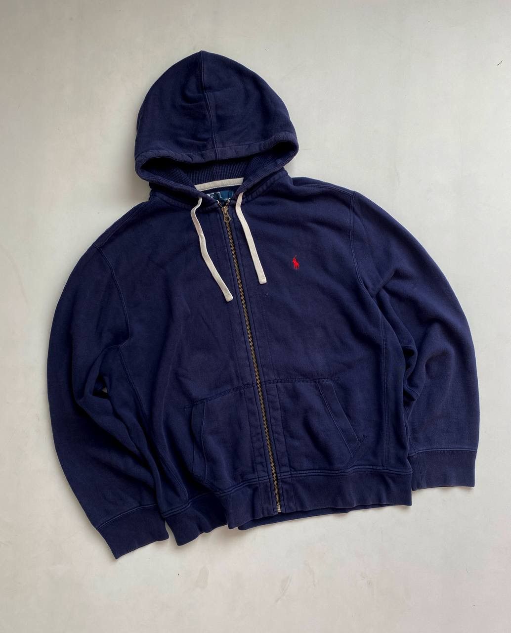 Polo Ralph Lauren × Vintage Vintage Polo Ralph Lauren Y2K Zip UP Hoodie Faded Size US XXL / EU 58 / 5 - 1 Thumbnail
