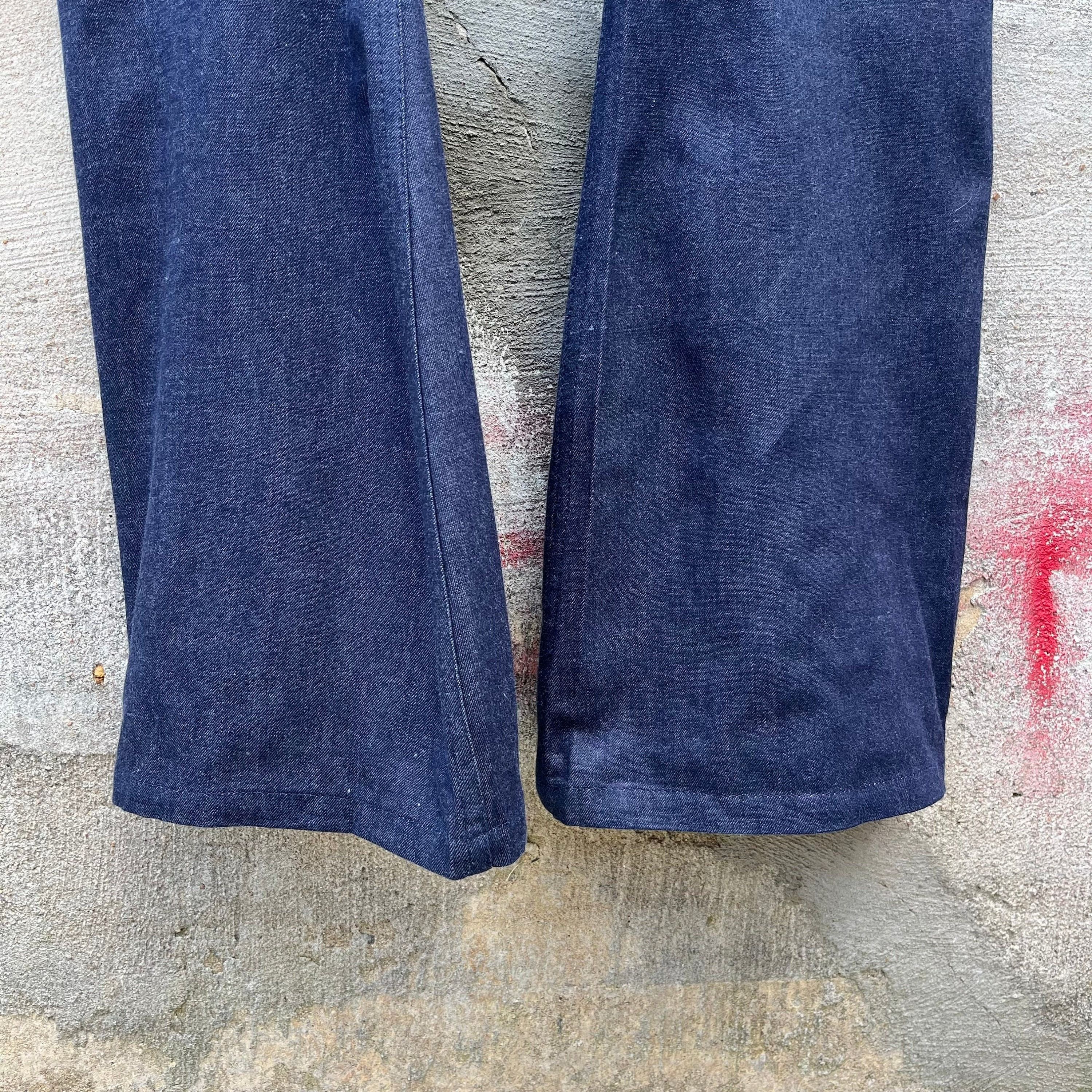Vintage 80s USN Denim Dungaree Flare Seafarer Pants (NOS) Size US 29 - 6 Thumbnail