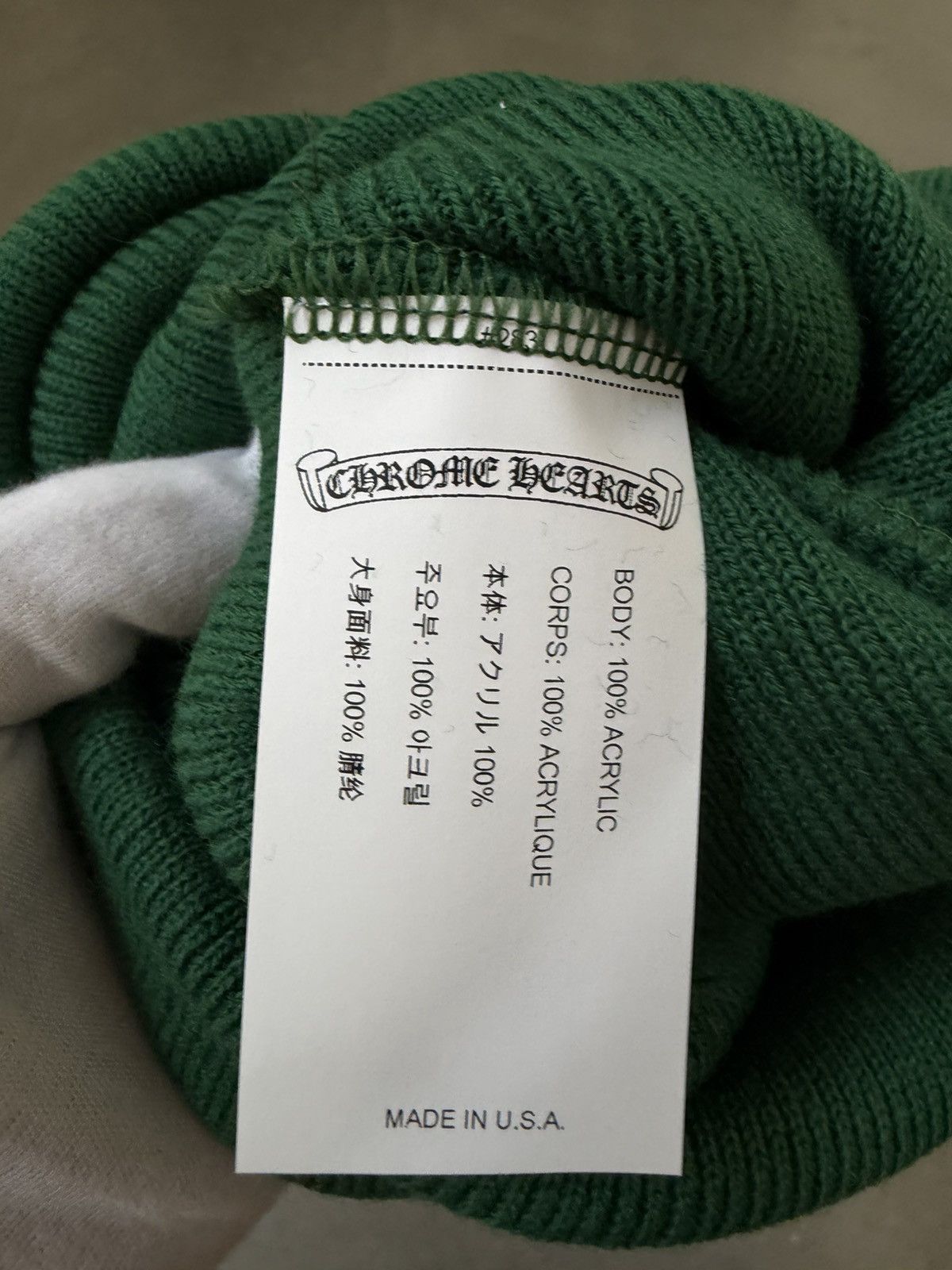 Chrome Hearts SUPER RARE! CHROME HEARTS Oregon CH Beanie Green Size ONE SIZE - 3 Thumbnail
