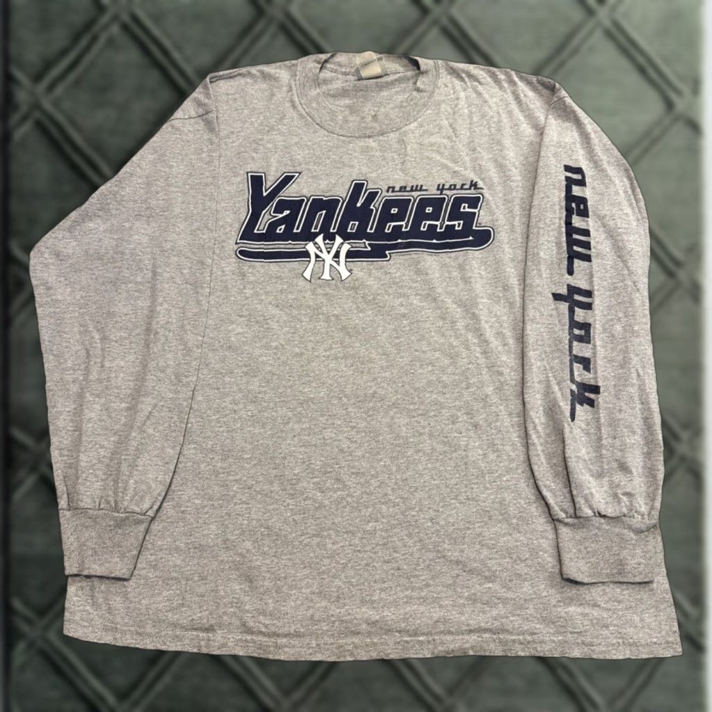 Lee VINTAGE New York Yankees Lee Sport MLB Baseball Gray T-Shirt XL Mens Long Sleeve 90s Jeter Size US XL / EU 56 / 4 - 1 Thumbnail