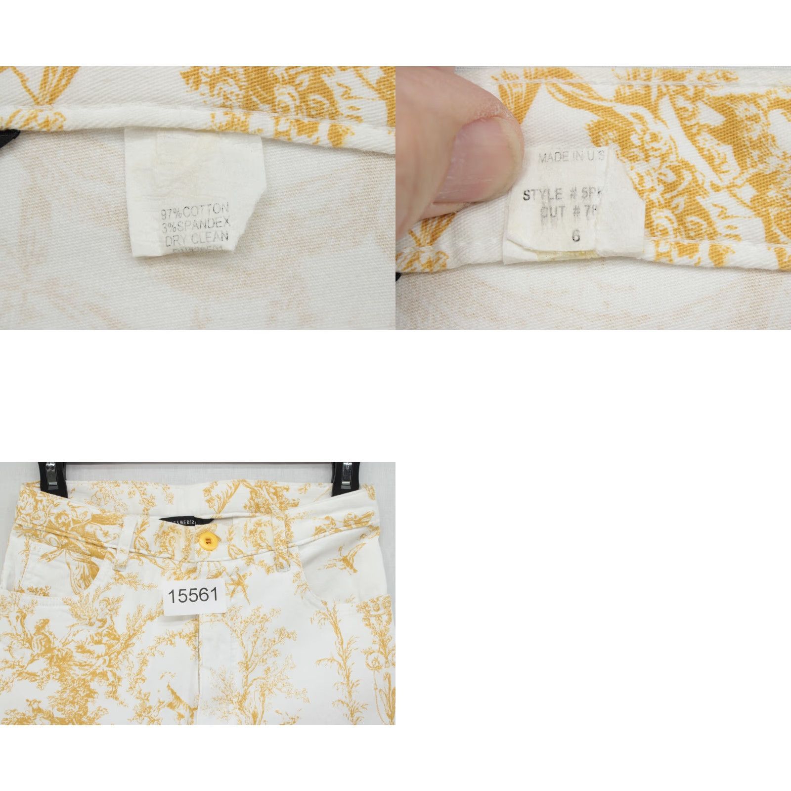 Vintage VINTAGE Mesmerize Toile Jeans White Floral 6 Regular 28in Inseam 28in 5-Pocket Cotton Blend Dry Clean Only USA Womens Jeans Bohemian Size 28" / US 6 / IT 42 - 8 Thumbnail