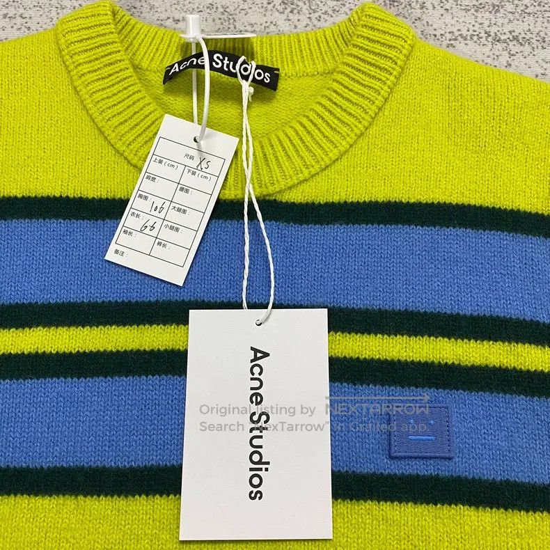 Acne Studios Acne Studios Blue-Green Colorblock Striped Embroidered Smi Size XS / US 0-2 / IT 36-38 - 2 Thumbnail