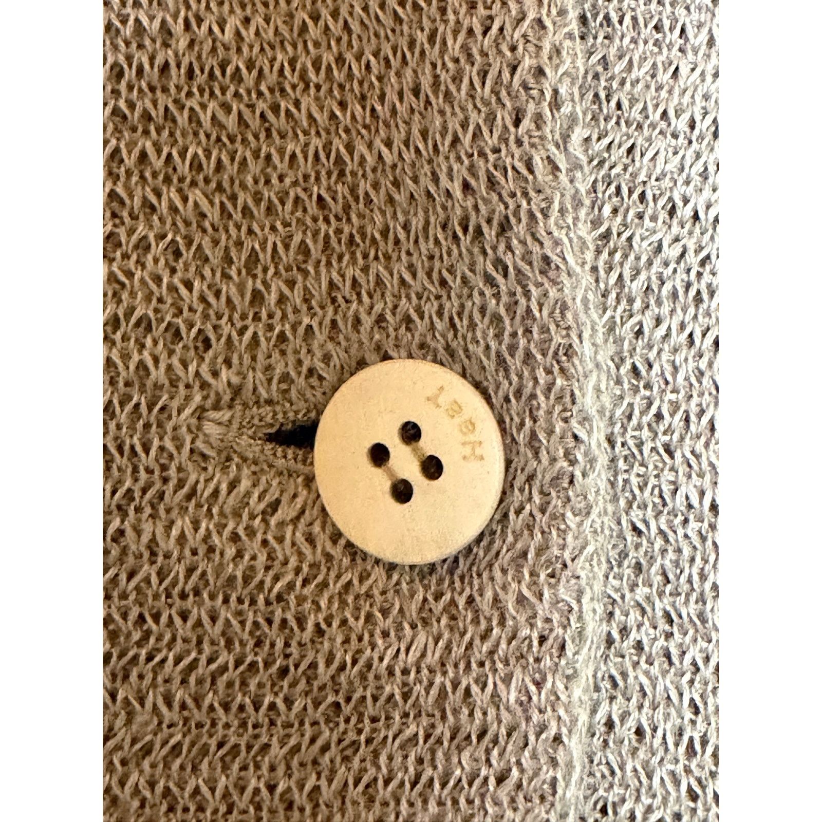Issey Miyake Issey Miyake HaaT Heart linen beige knit cardigan jacket Size S / US 4 / IT 40 - 4 Thumbnail