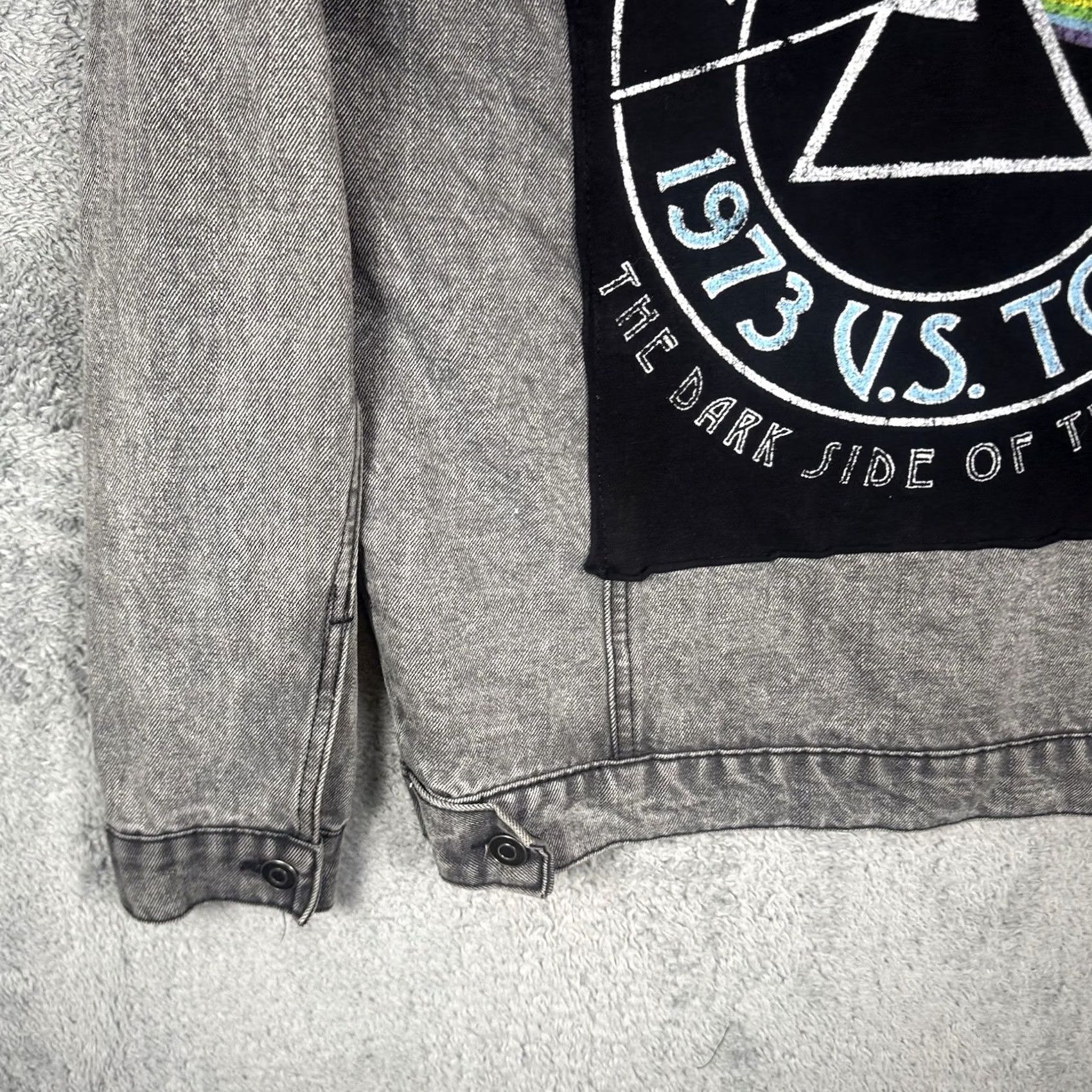 Vintage Pink Floyd Denim Jacket Mens S US Tour 1987 73 The Dark Side of the Moon Grunge Size US S / EU 44-46 / 1 - 2 Thumbnail