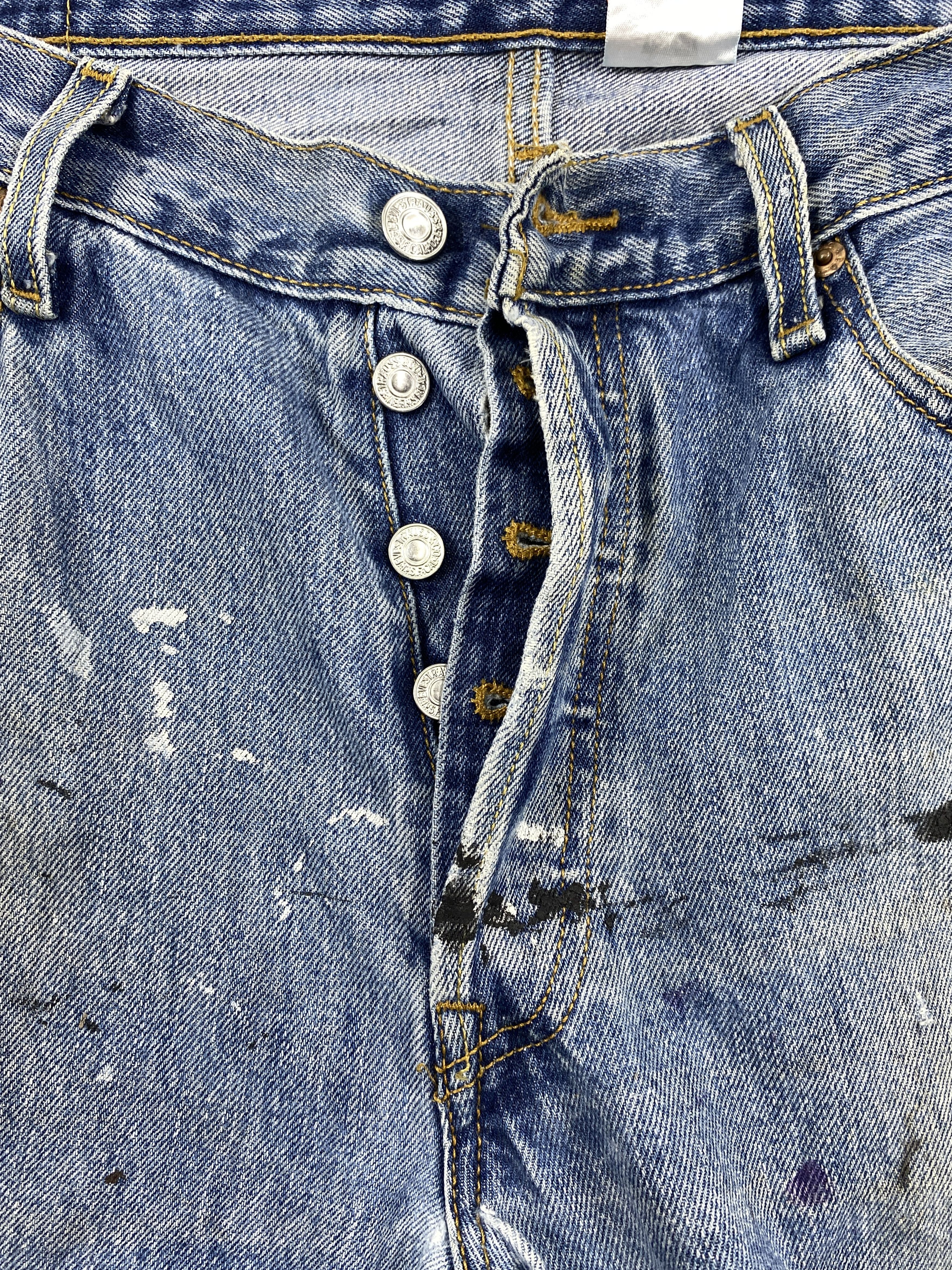 Japanese Brand Dirty Used Blue Vintage Levi's 501 Jeans 34x32.5 - JN1622 Size US 34 / EU 50 - 6 Thumbnail