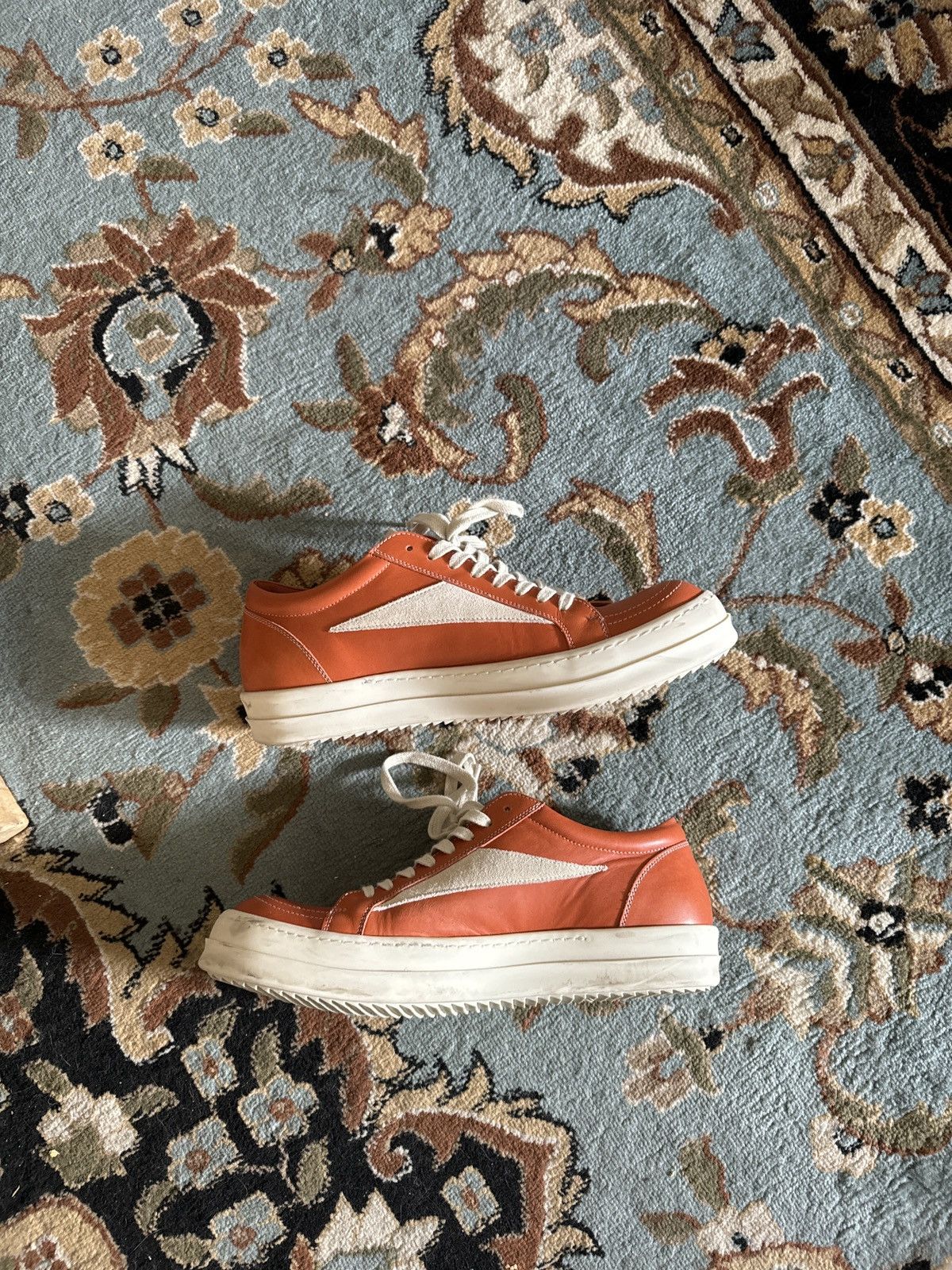 image of Rick Owens Vans Orange Colorway Shoes, Men's (Size 11)