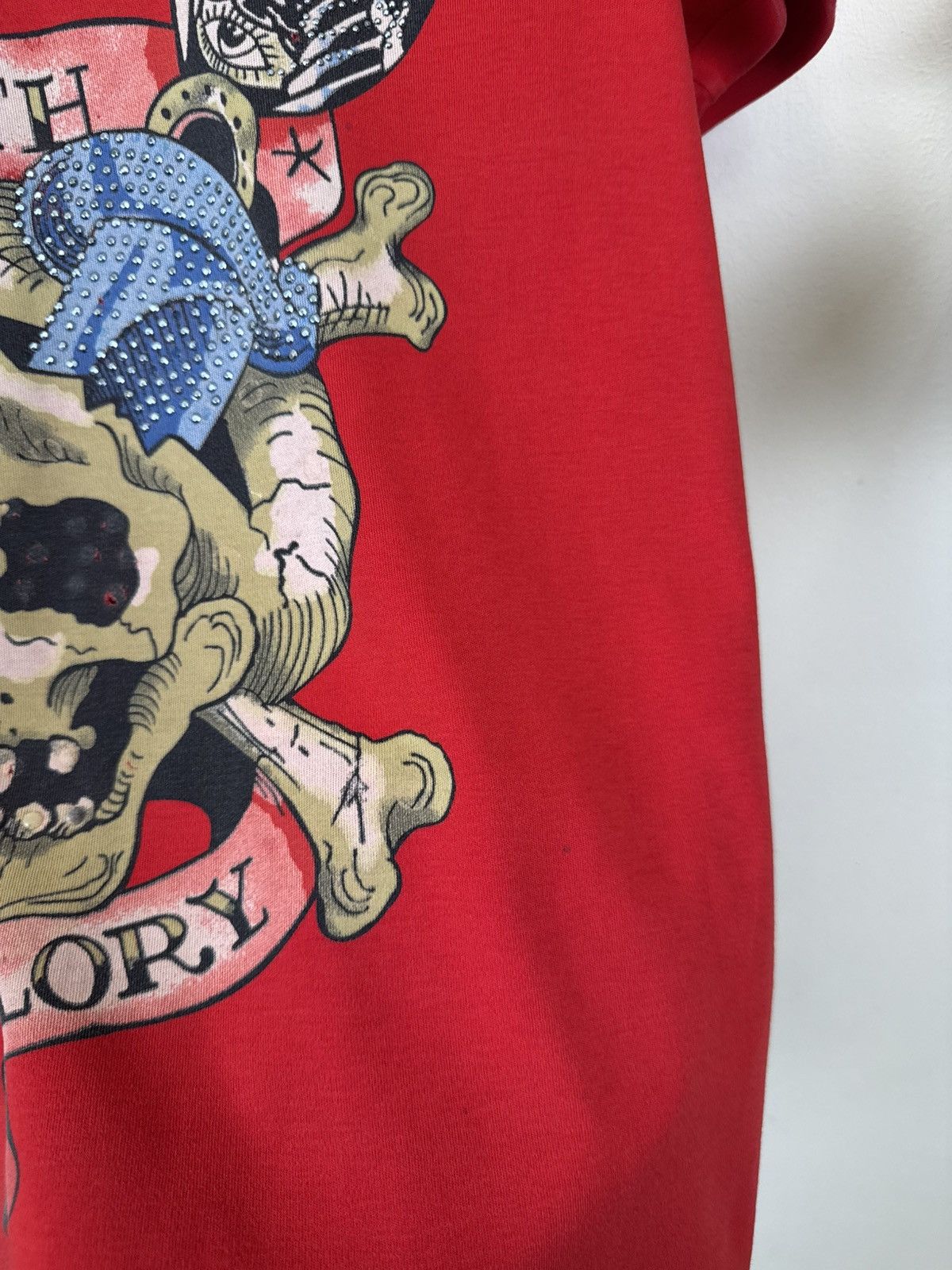 Ed Hardy Vintage Ed Hardy T shirt Women Skull Red Sz S Streetwear Y2K Size S / US 4 / IT 40 - 15 Thumbnail
