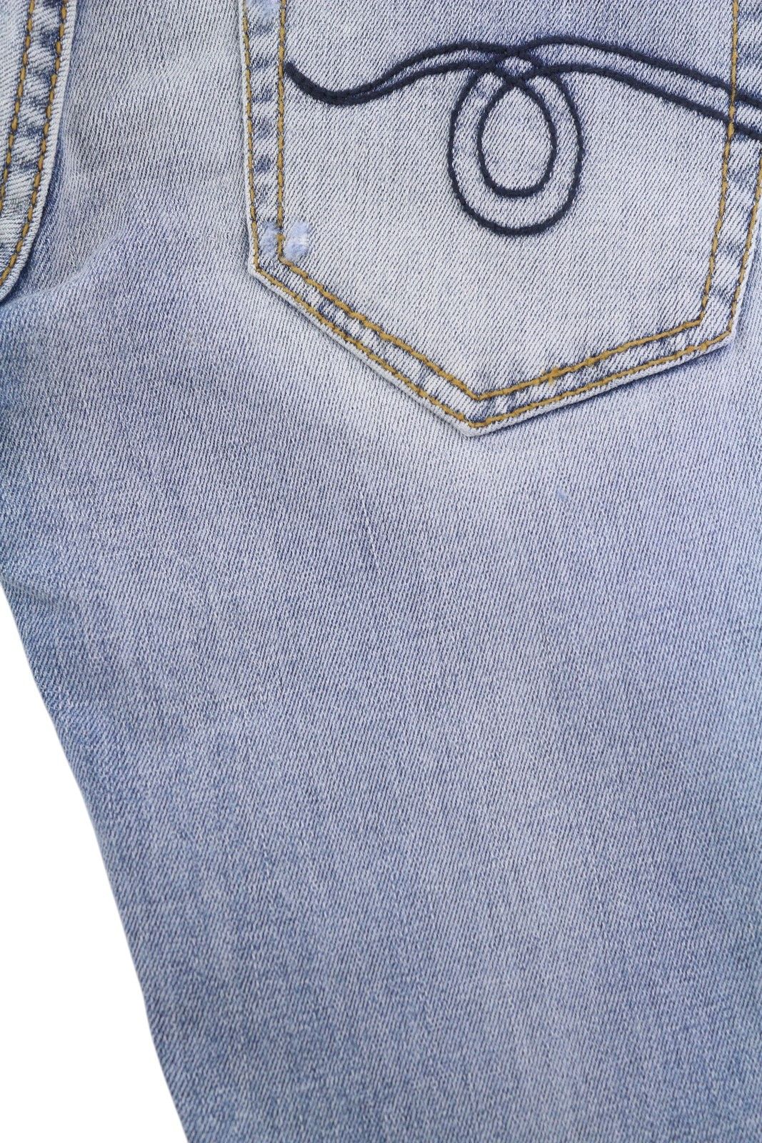 R13 ALISON CROP 24 Light Destroyed Faded Patches Distress 86480 Size 24" / US 00 / IT 34 - 11 Thumbnail