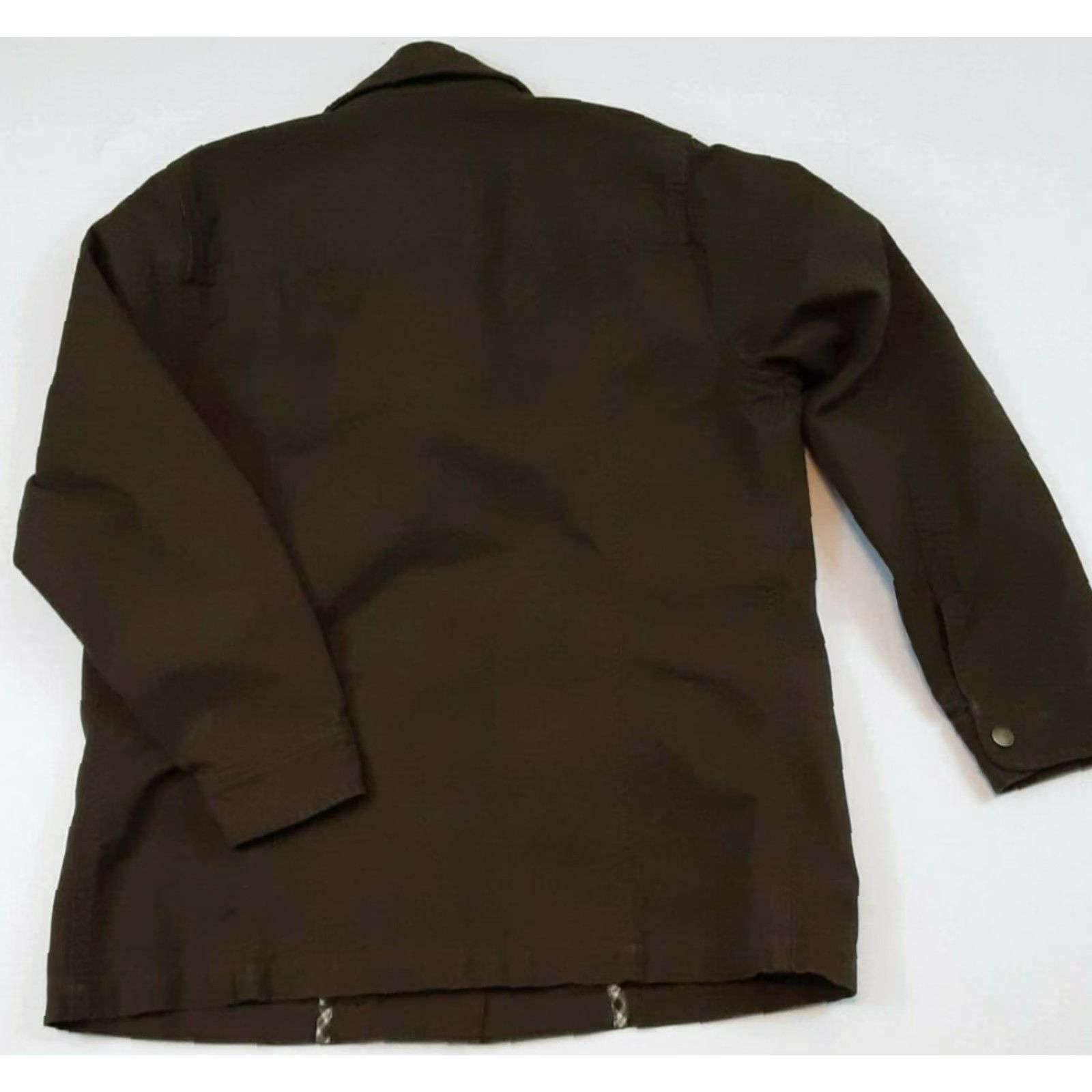Ralph Lauren VINTAGE Lauren Ralph Lauren Utility Jacket Women PM Green Cotton Canvas 27in Long Zip Button Pockets Fisherman Fish Theme Bi-Swing Size M / US 6-8 / IT 42-44 - 6 Thumbnail