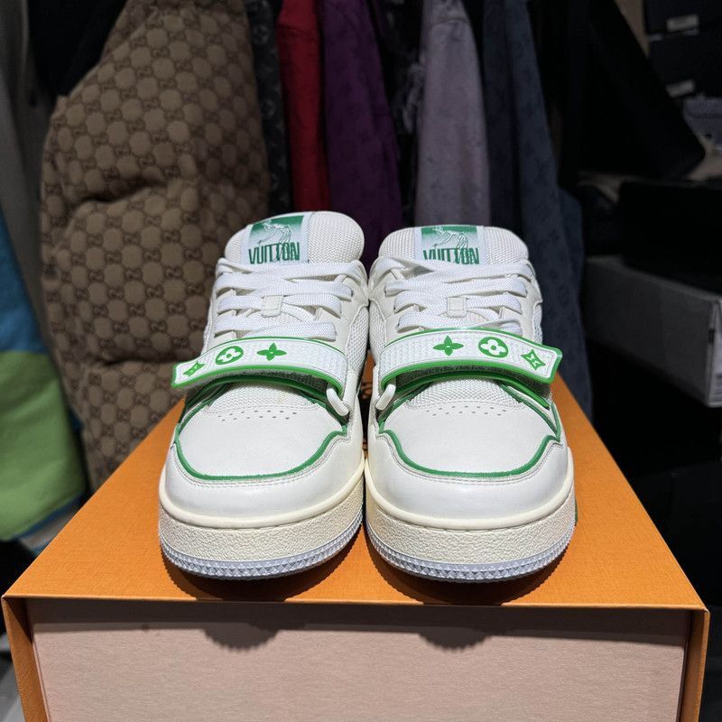Louis Vuitton Louis Vuitton Vintage Trainer Sneakers in White Green -2508 Size US 6.5 / EU 39-40 - 2 Thumbnail