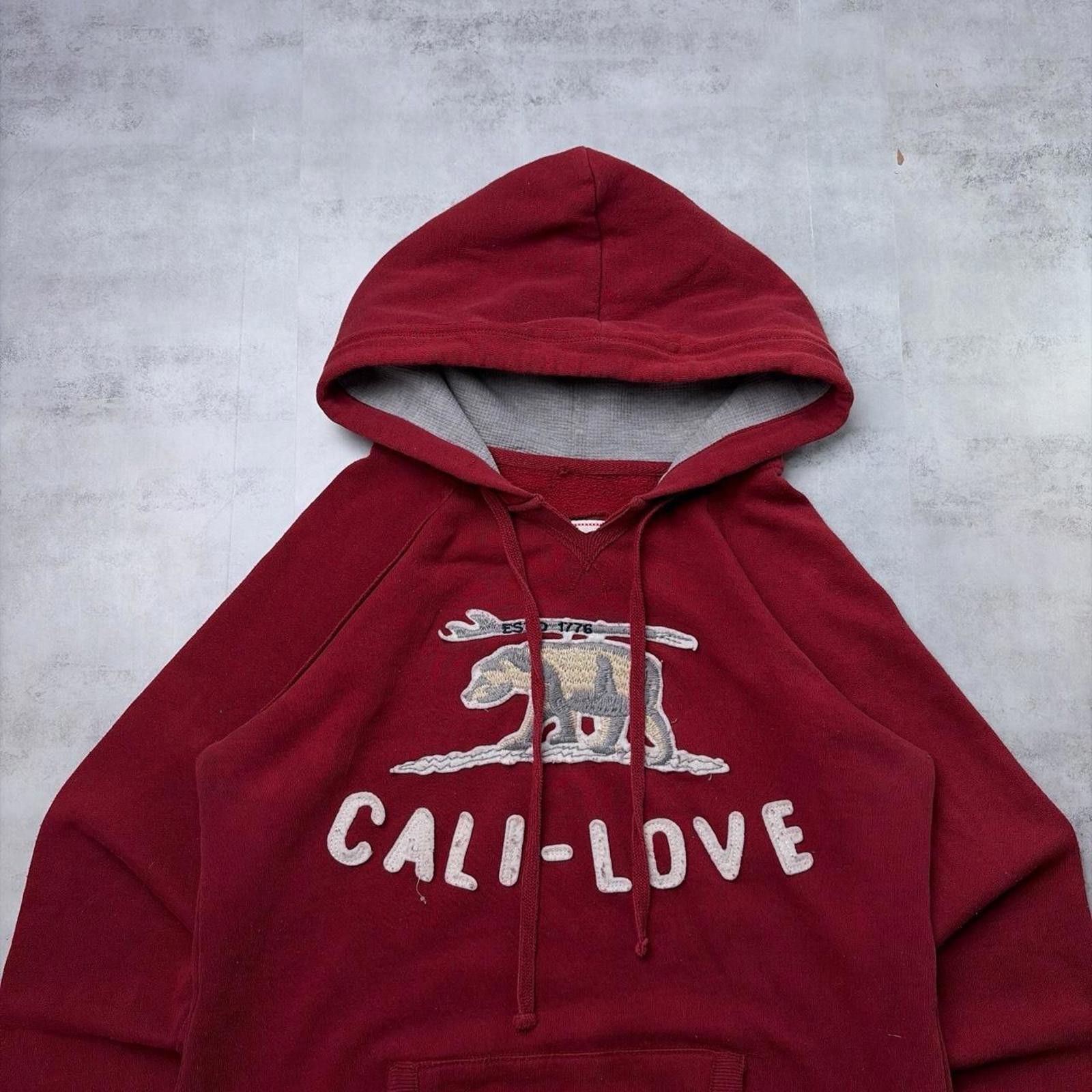 Other Y2K Burgundy Reflex Grunge Skater Cali Thermal Hoodie Size L / US 10 / IT 46 - 3 Thumbnail