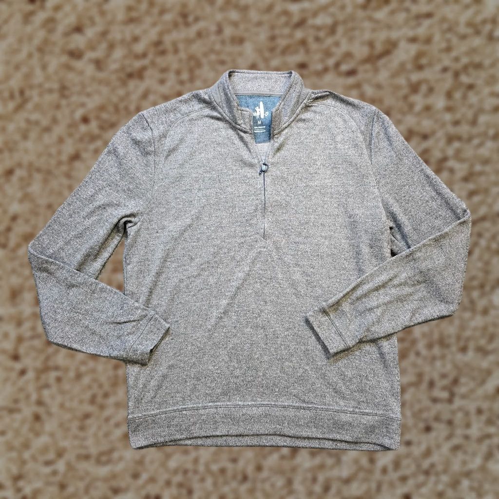 johnnie-O Johnnie O Sweater Mens Size Medium Gray 1/4 Zip Long Sleeve Classic Casual Basic Pullover Regular Knit 1/4 Zip Pattern Solid Fall Winter Spring Mens Size US M / EU 48-50 / 2 - 1 Thumbnail