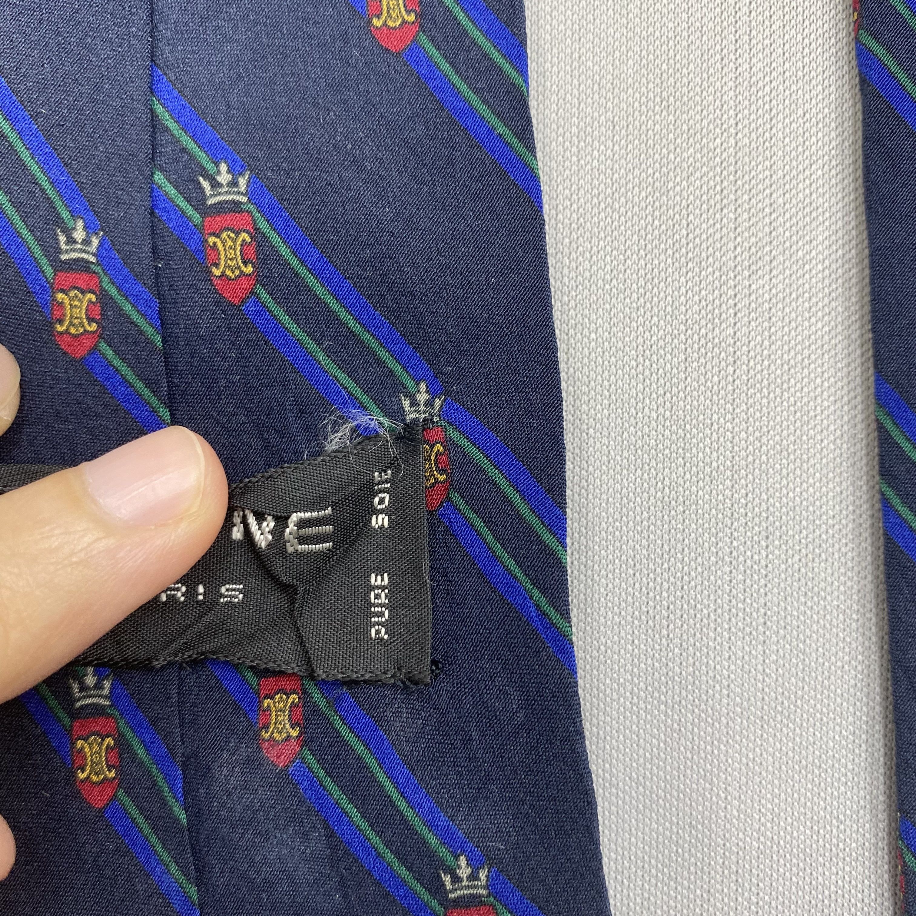 Celine Vintage Celine SILK Necktie Cravate Pure Silk Neck Tie Size ONE SIZE - 7 Thumbnail