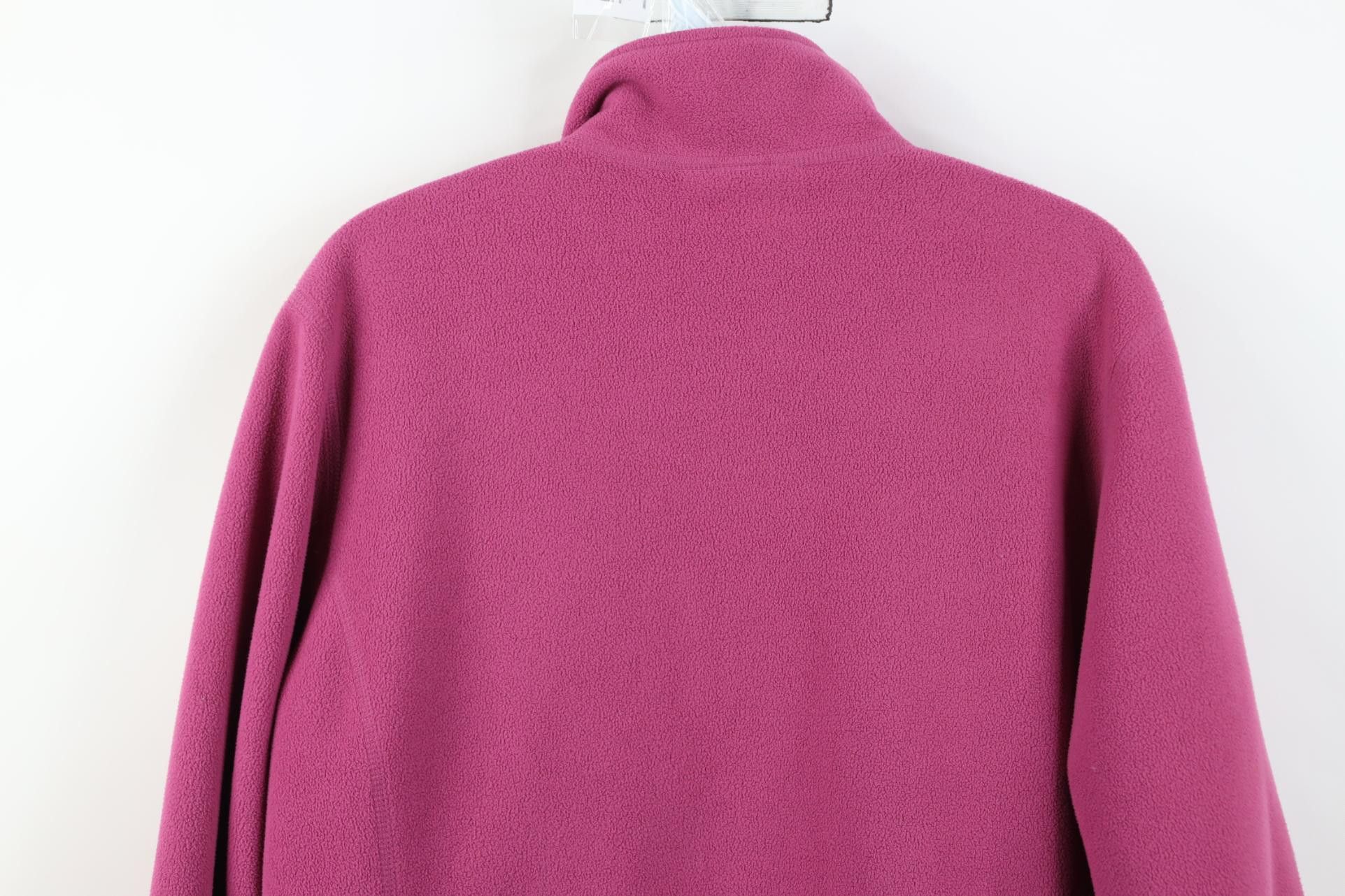 Lands' End Vintage Lands End Blank Fleece Full Zip Jacket Pink Size M / US 6-8 / IT 42-44 - 16 Thumbnail