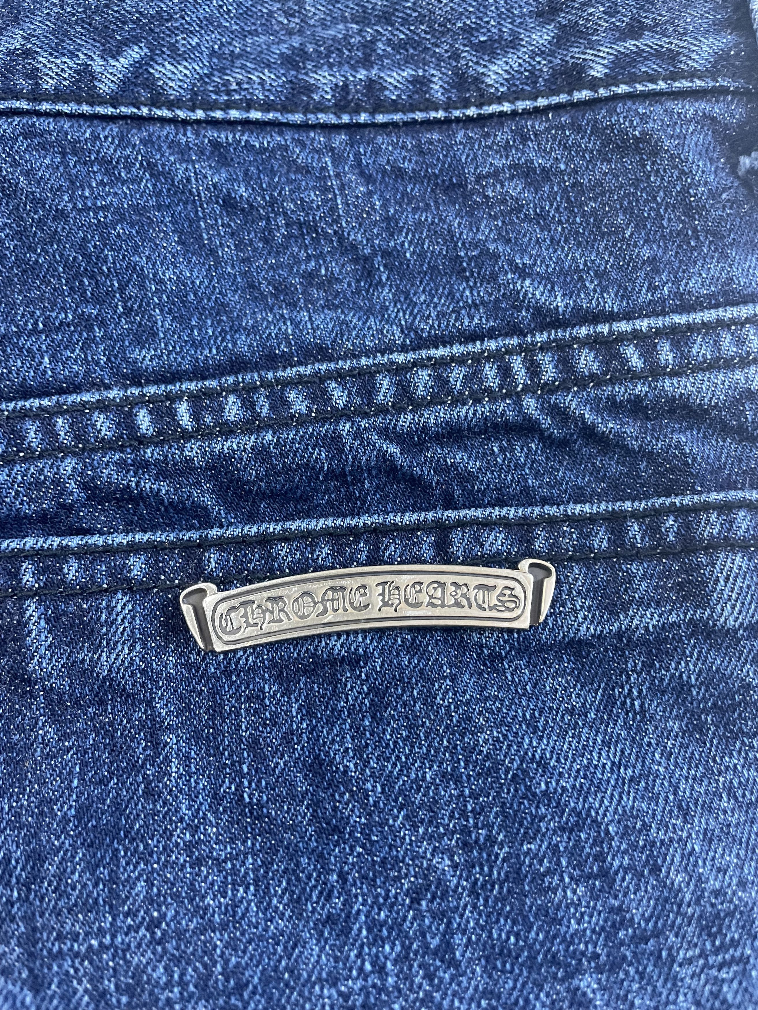 Chrome Hearts Chrome Hearts Black & White & Brown Patch Flame Knee Jeans Size US 32 / EU 48 - 5 Thumbnail