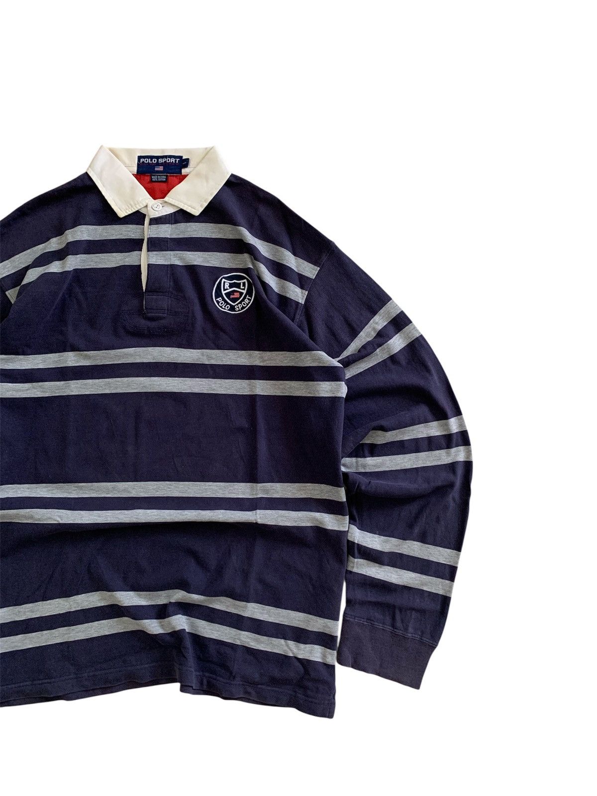 Polo Ralph Lauren Vintage Polo Sport P-67 Stripe Rugby Shirt Size US L / EU 52-54 / 3 - 2 Thumbnail