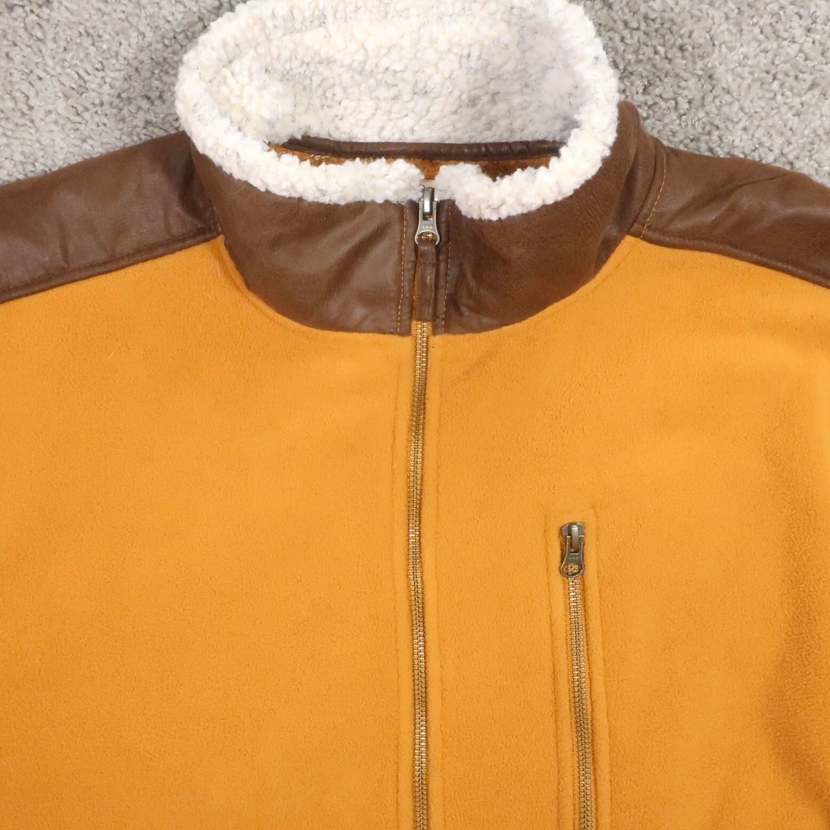 The Territory Ahead Territory Ahead Bomber Jacket Mens XL Orange Fleece Full Zip Sherpa Collar Stand-Up 90s Outdoor American Casual Workwear Size US XL / EU 56 / 4 - 3 Thumbnail
