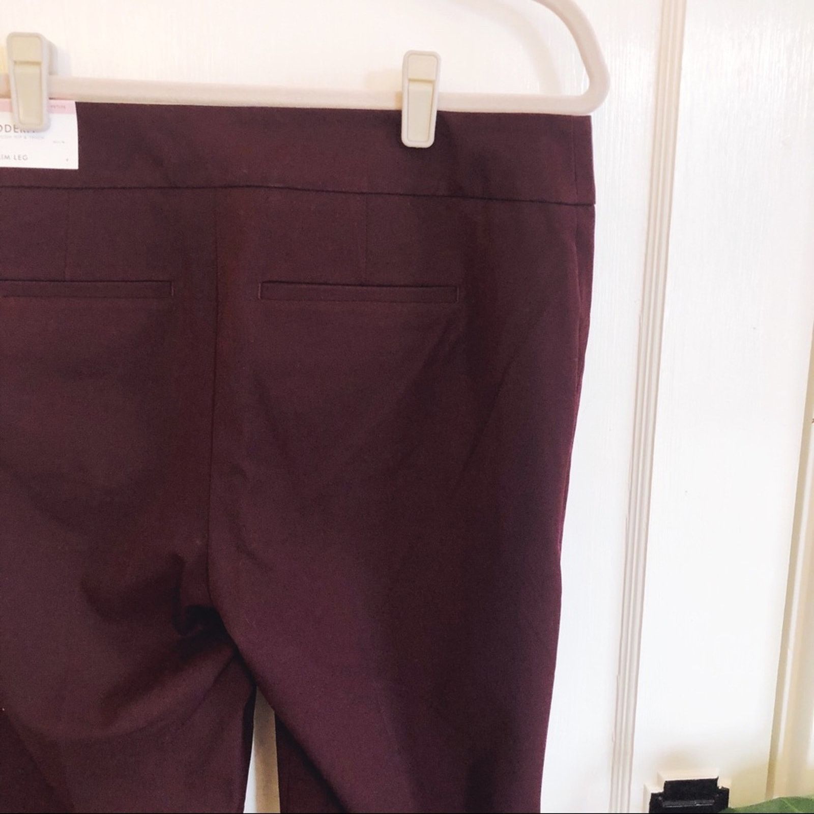 Ann Taylor Ann Taylor Maroon Modern Slim Leg Dress Pants Size 28" / US 6 / IT 42 - 10 Thumbnail