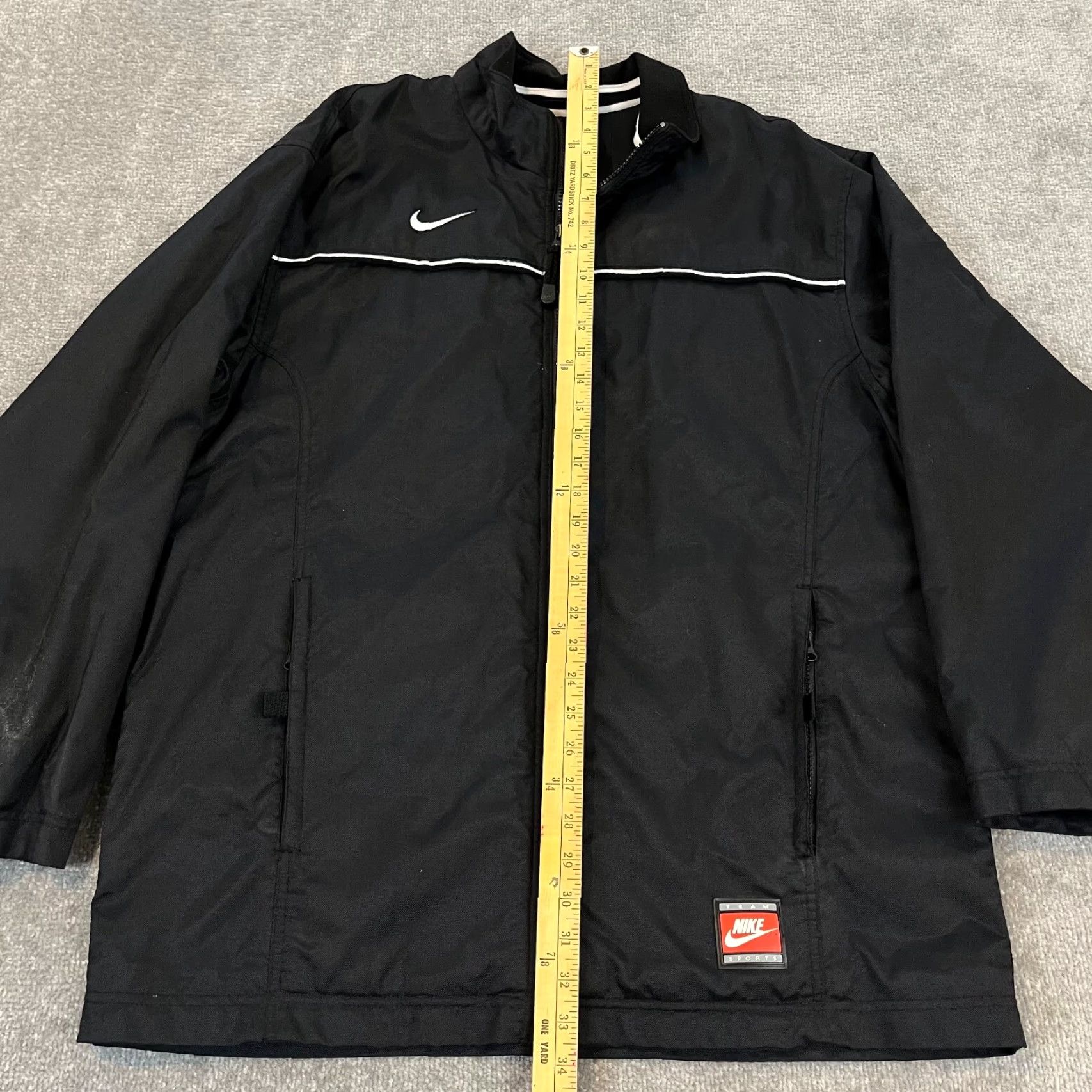 Nike Nike Jacket Mens Medium Black Swoosh Team Check Nylon Full Zip Y2K Size US M / EU 48-50 / 2 - 6 Thumbnail