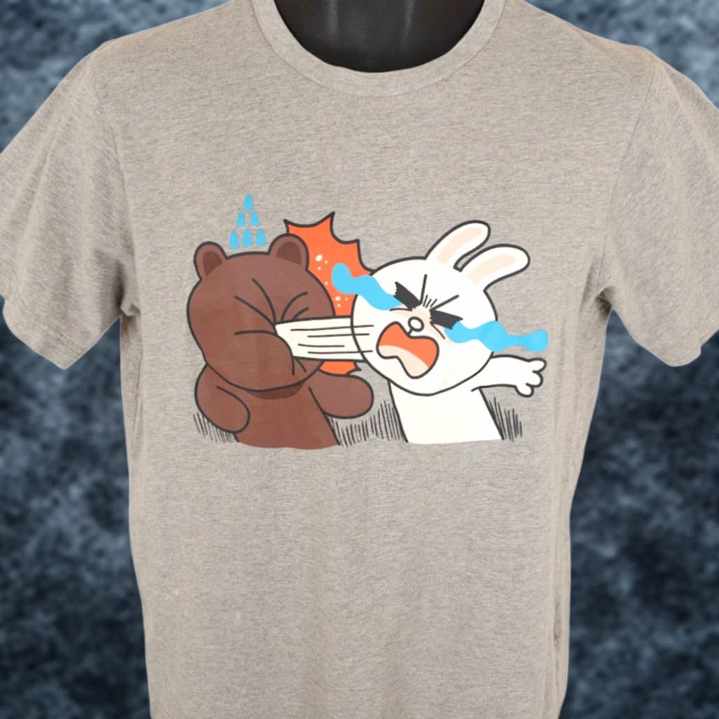 Uniqlo Line Friends X Uniqlo T Shirt Mens M Gray Brown Cony Shirt Mens Medium Gray Uniqlo Cartoon Kawaii 2020s Men Size US M / EU 48-50 / 2 - 1 Thumbnail