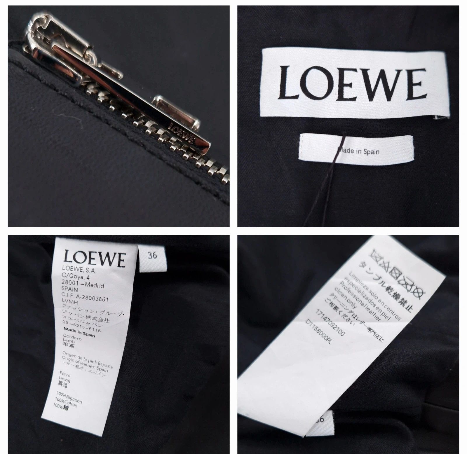 Loewe NWT Nappa Leather Biker Jacket Size XS / US 0-2 / IT 36-38 - 2 Thumbnail