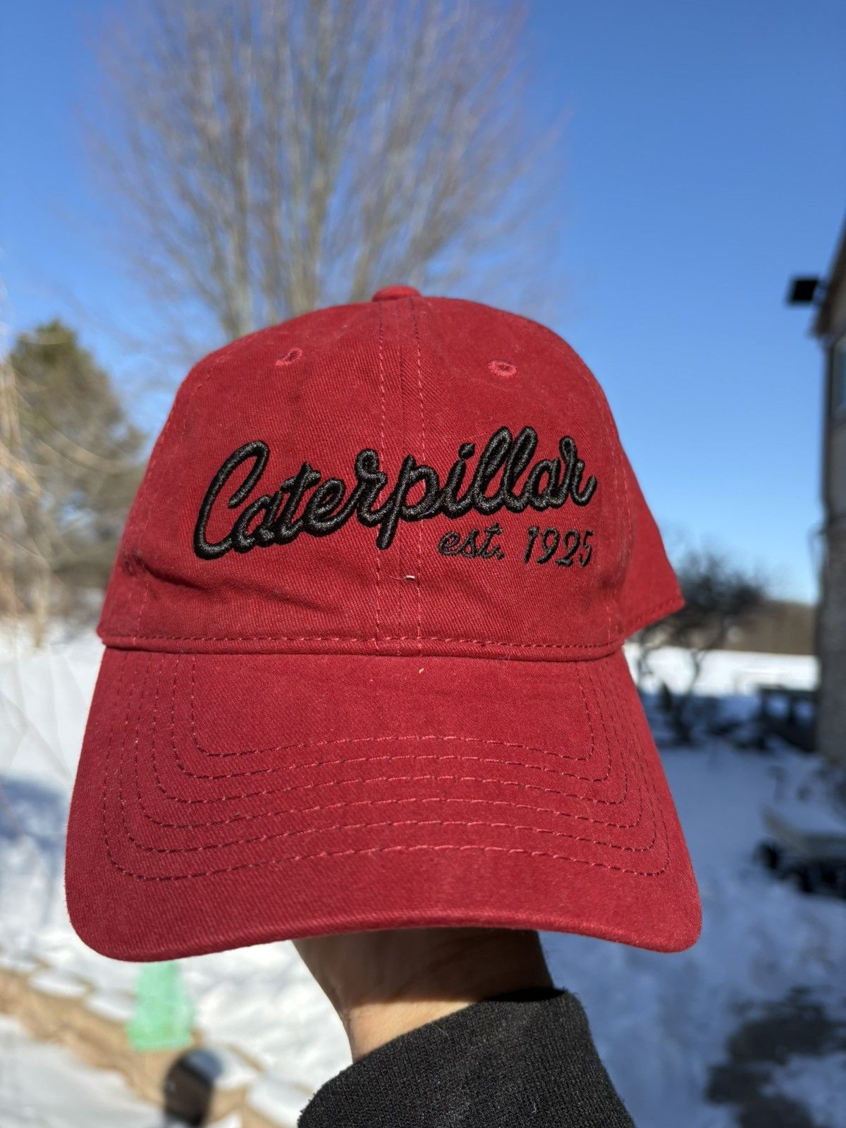 Caterpillar CAT Caterpillar Vintage 90s Hat Cap Strapback Script OSFA Size ONE SIZE - 2 Thumbnail