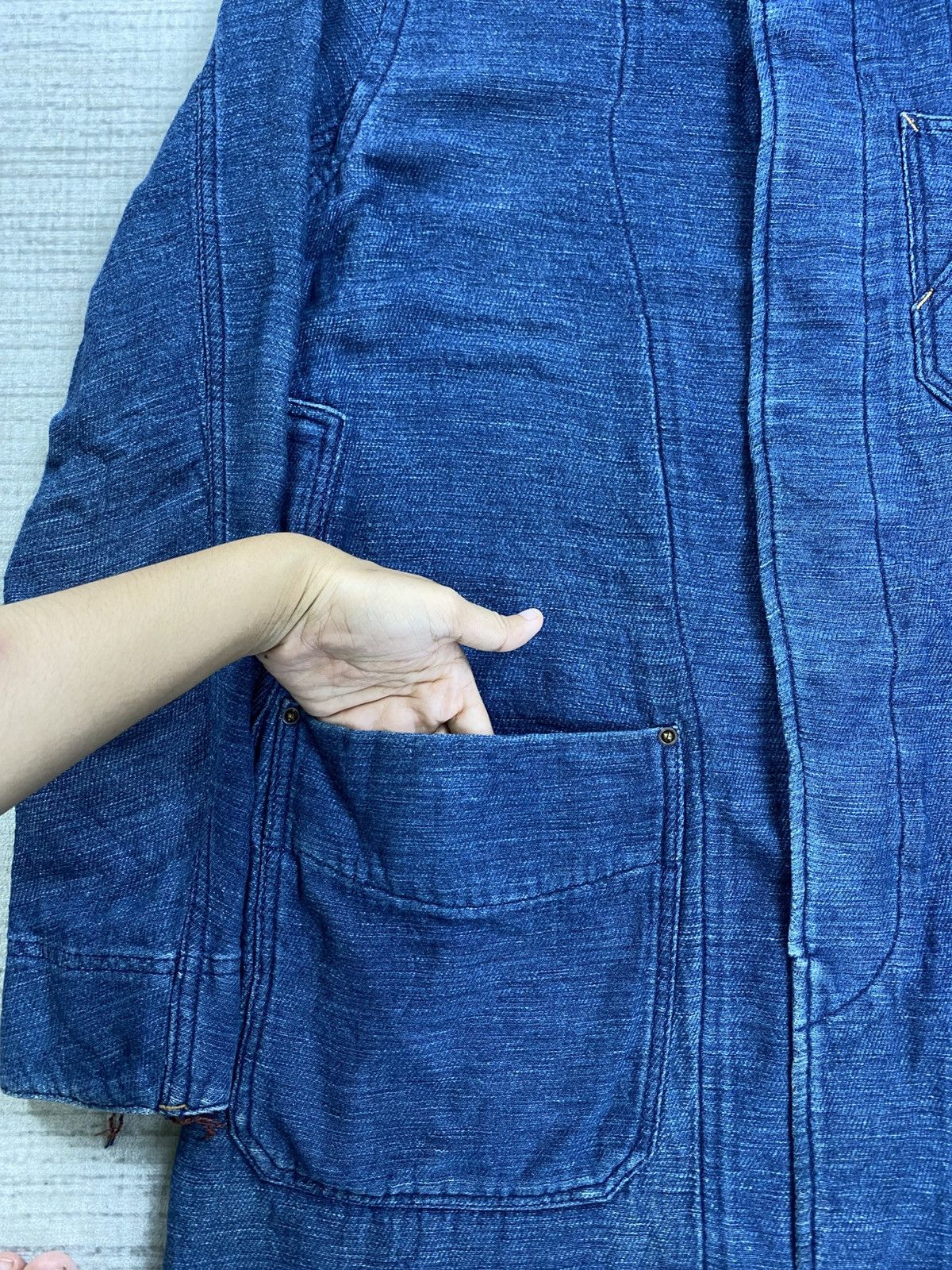 Indigo × Japanese Brand Vintage Stonewold Indigo Long Denim Jacket Size US M / EU 48-50 / 2 - 7 Thumbnail