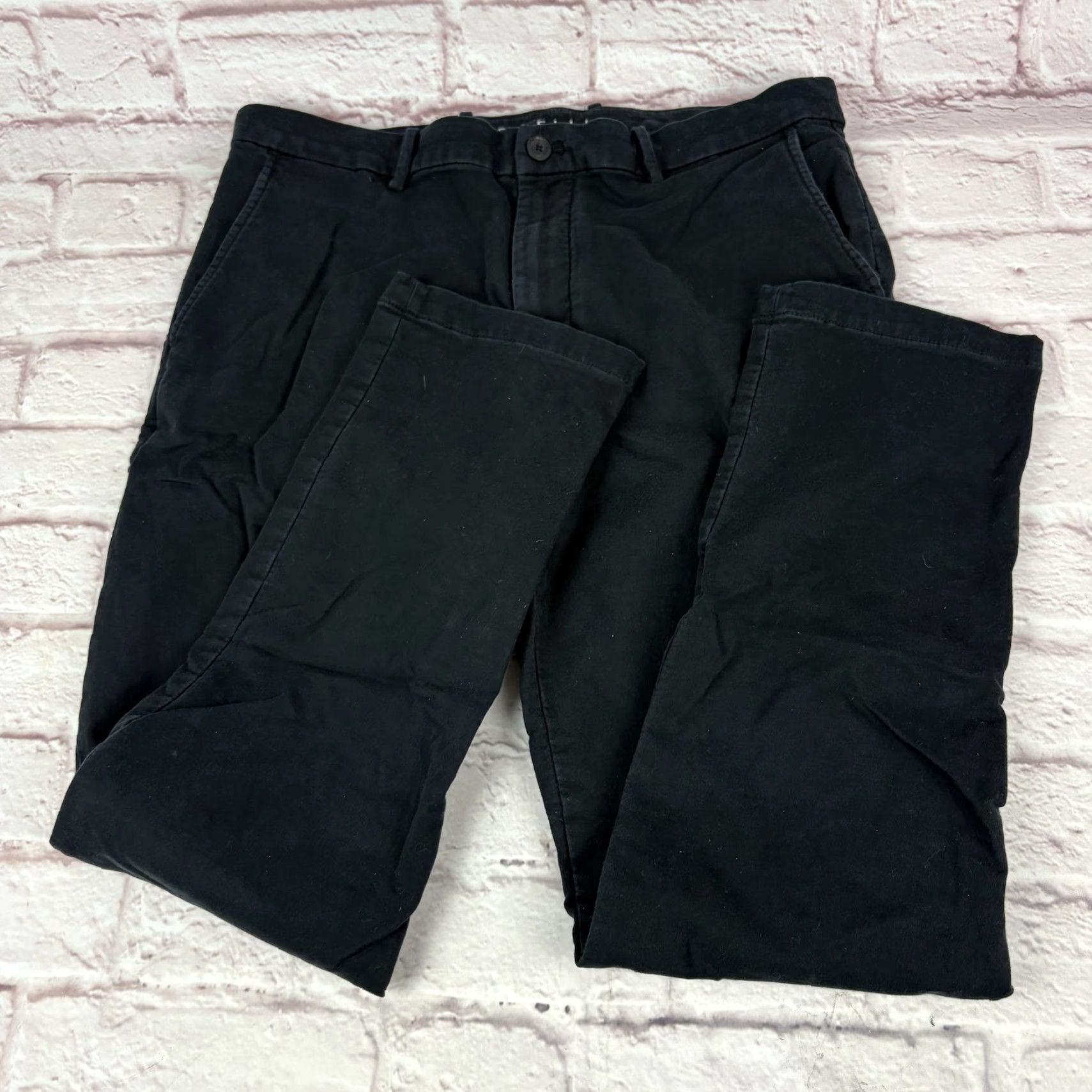 Perry Ellis Perry Ellis Pants Men 36x32 Black Slim Chino Casual Dress Flat Front Zip Fly Pockets Stretch Size US 36 / EU 52 - 2 Thumbnail