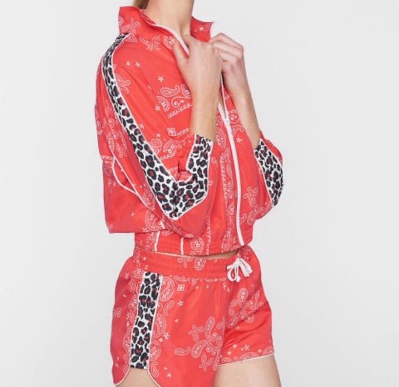 Pam & Gela Pam and Gela Paisley Leopard Striped Track Jacket Size L Size L / US 10 / IT 46 - 3 Thumbnail