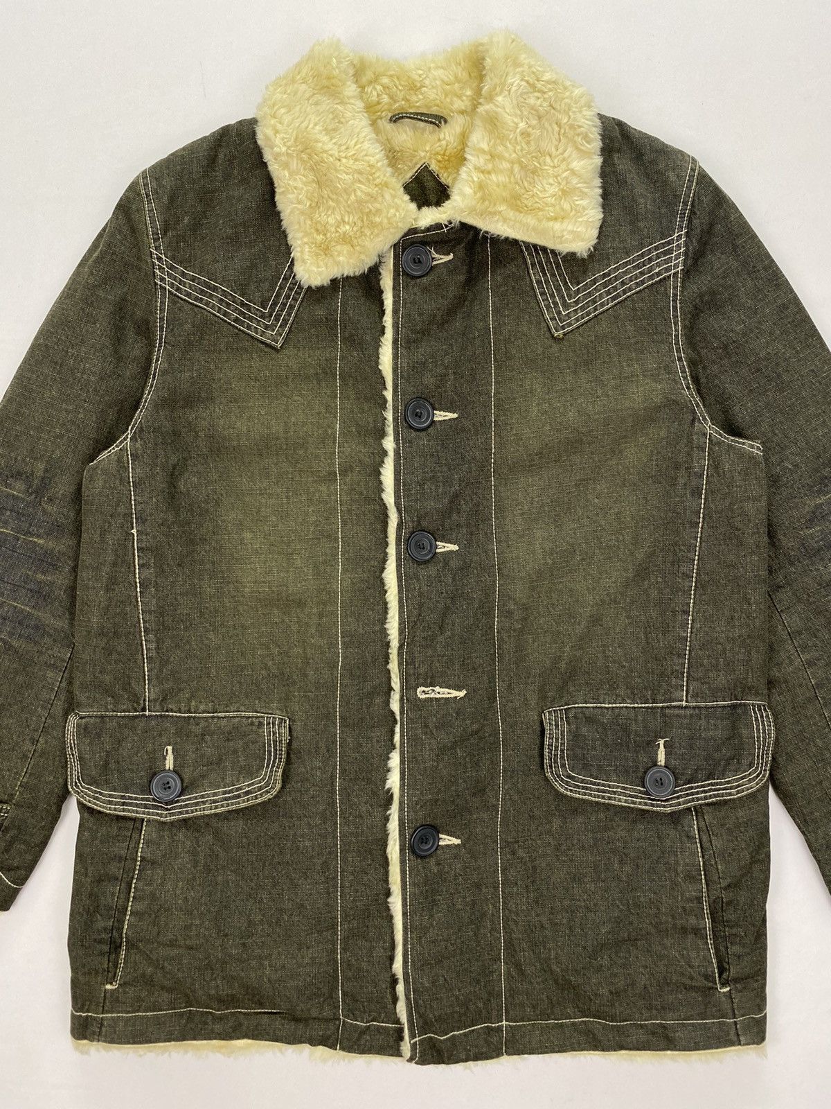 Japanese Brand Allix Design Fur Lined Denim Jacket Size US M / EU 48-50 / 2 - 3 Thumbnail