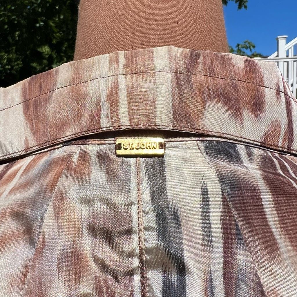 St. John St. John Animal Printed Taffeta Windbreaker Jacket Praline M Size XS / US 0-2 / IT 36-38 - 11 Thumbnail